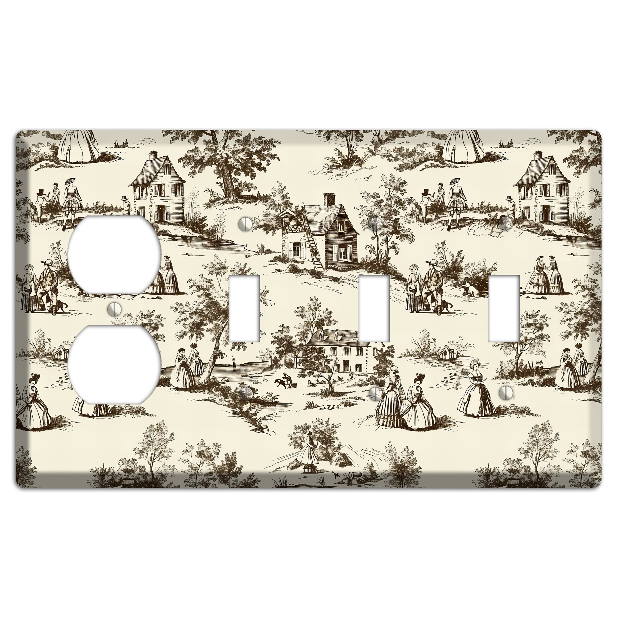 Country Promenade Duplex / 3 Toggle Wallplate