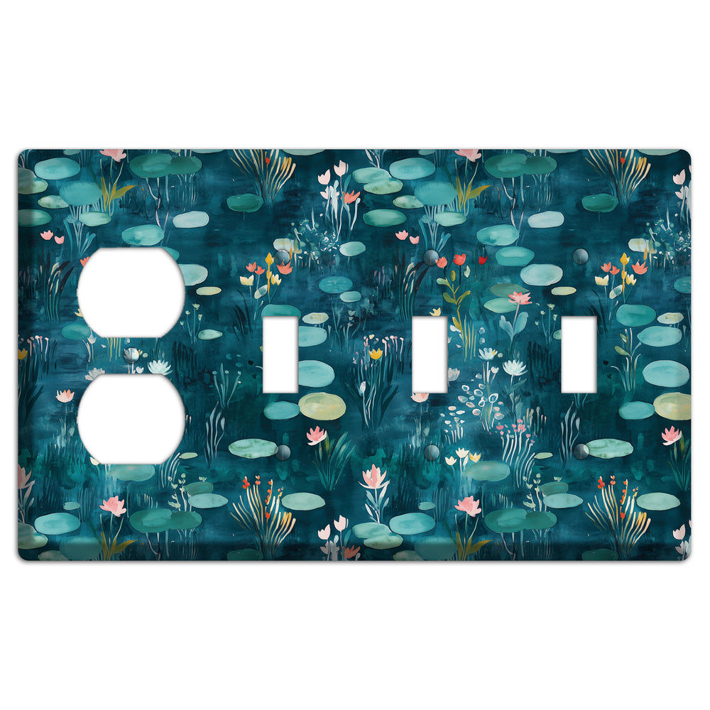 Lily Pond Reverie Duplex / 3 Toggle Wallplate