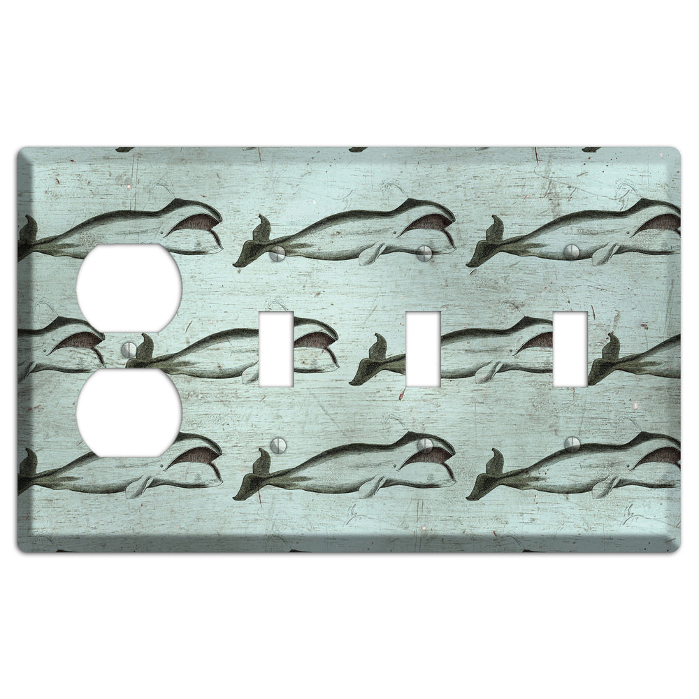 Whale Watch Duplex / 3 Toggle Wallplate