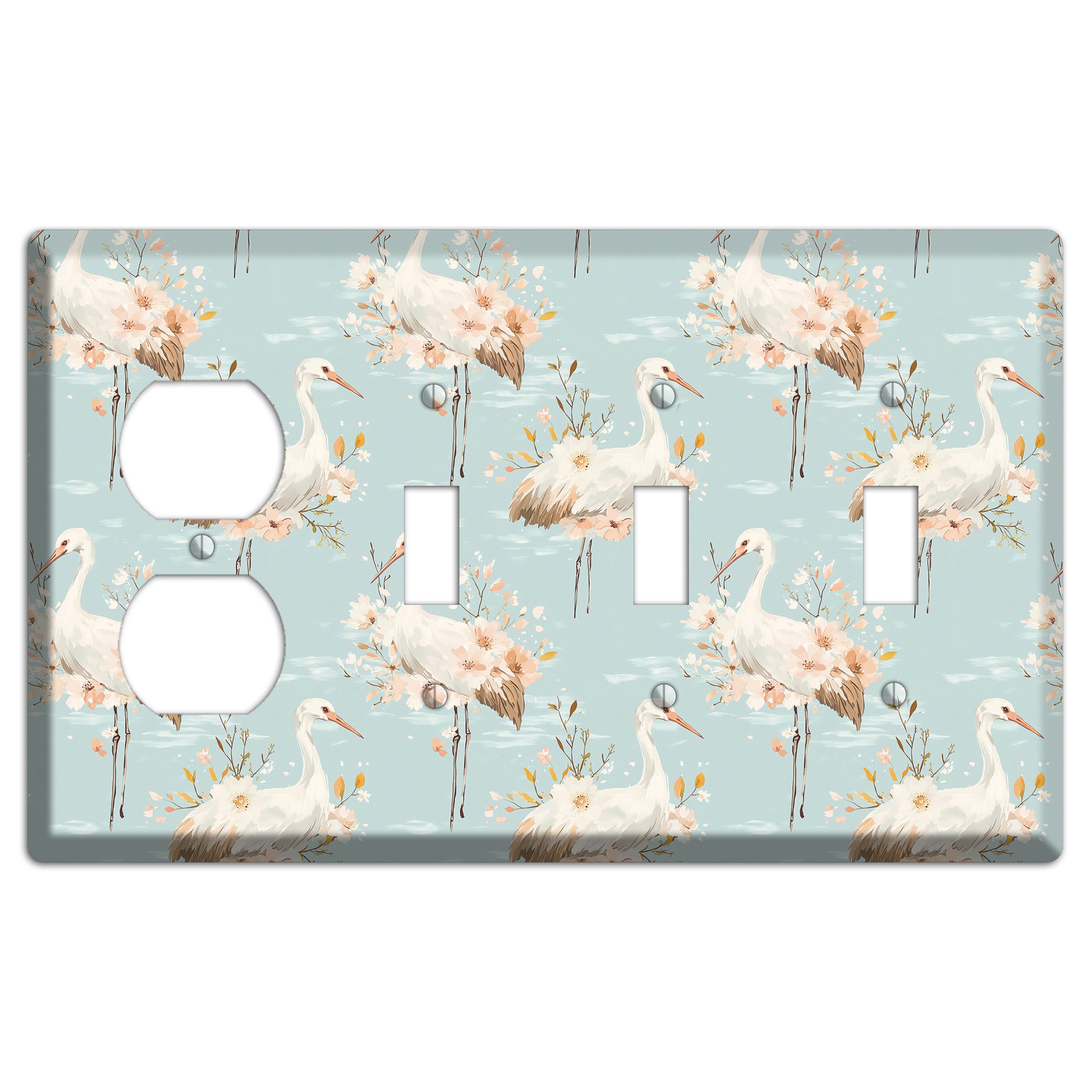 Celadon Crane Reverie Duplex / 3 Toggle Wallplate