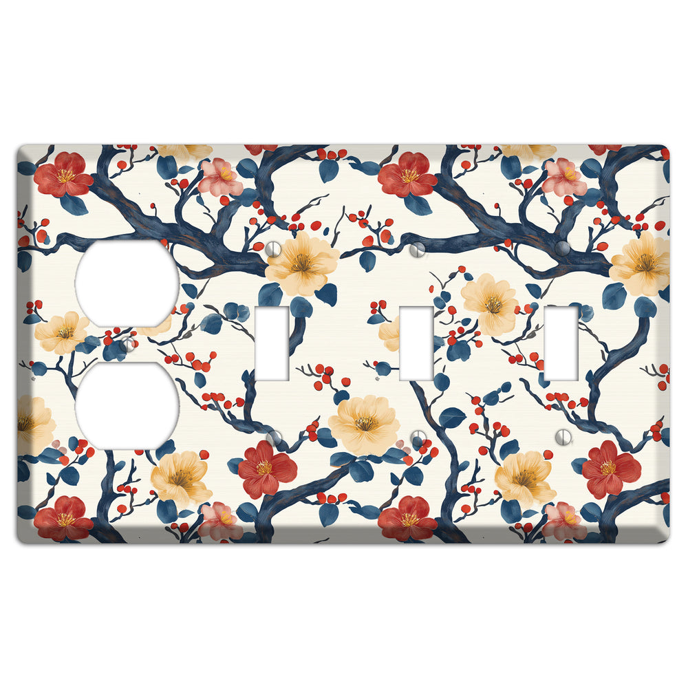 Berry Branch Reverie Duplex / 3 Toggle Wallplate