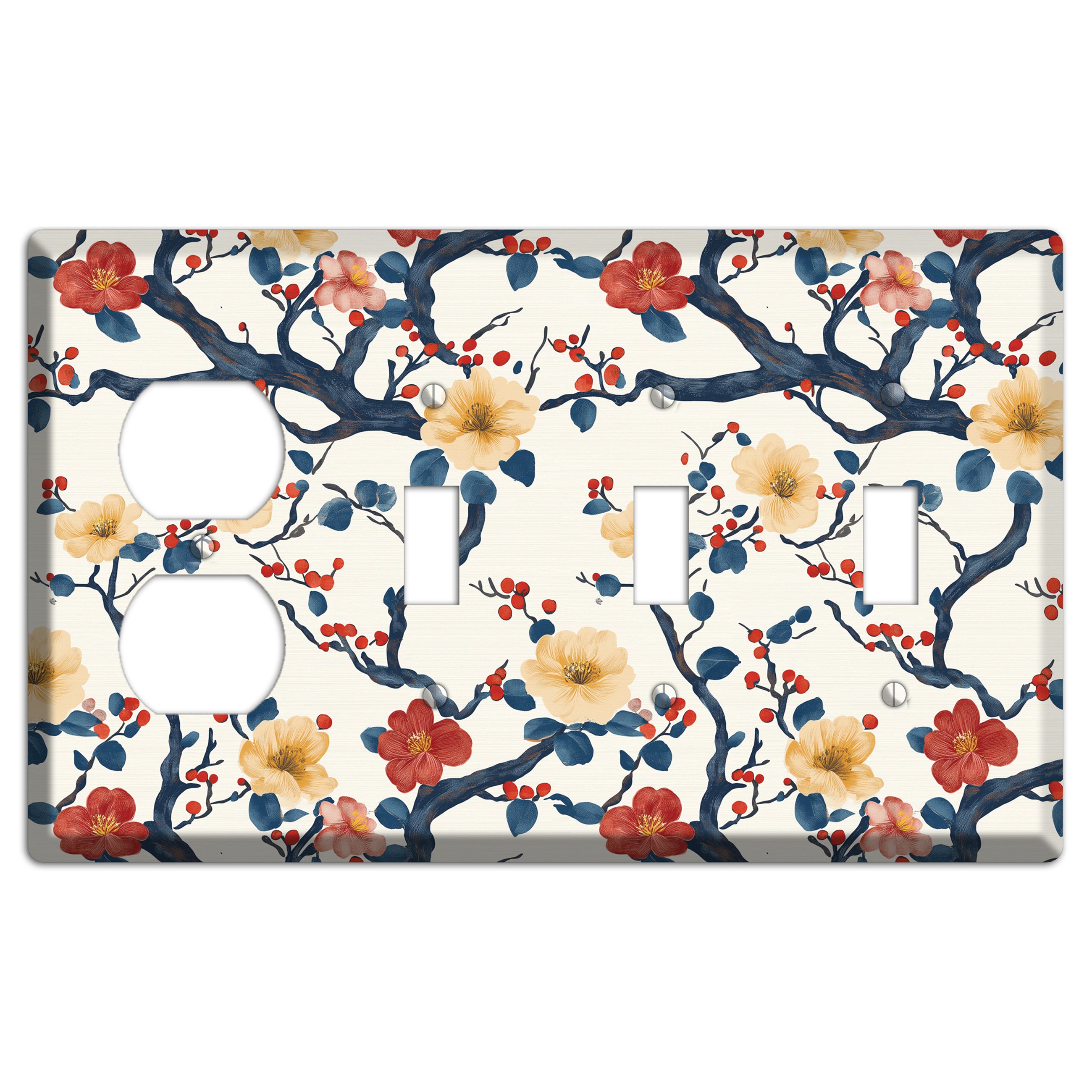 Berry Branch Reverie Duplex / 3 Toggle Wallplate