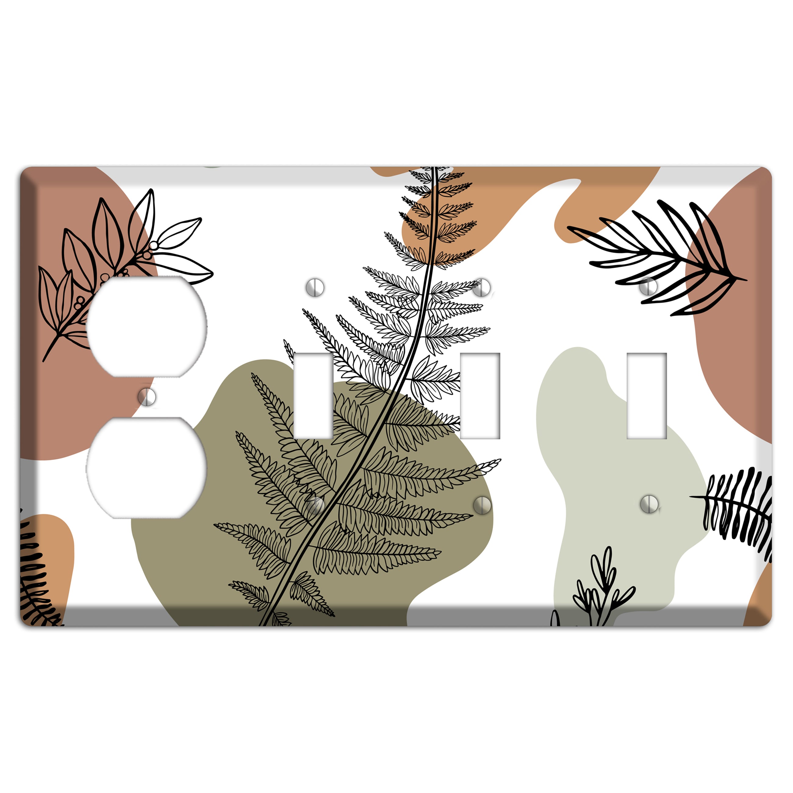Fern & Shadow Duplex / 3 Toggle Wallplate