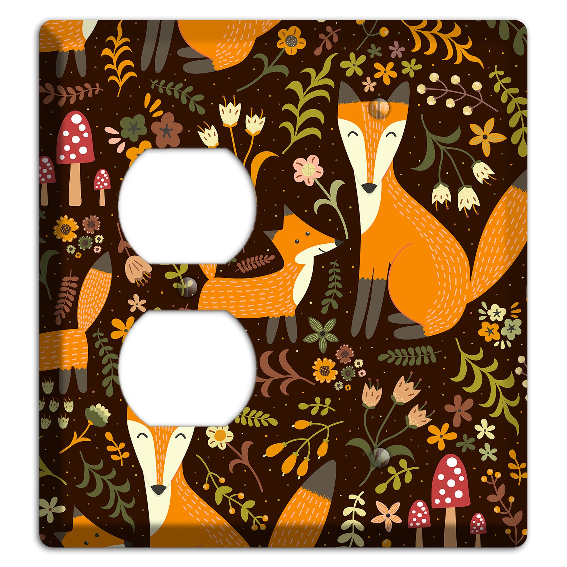 Fox Garden (Chocolate) Duplex / Blank Wallplate