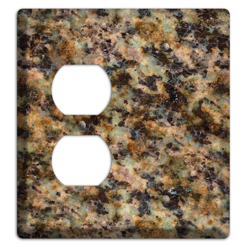 Verde Butterfly Granite Duplex / Blank Wallplate