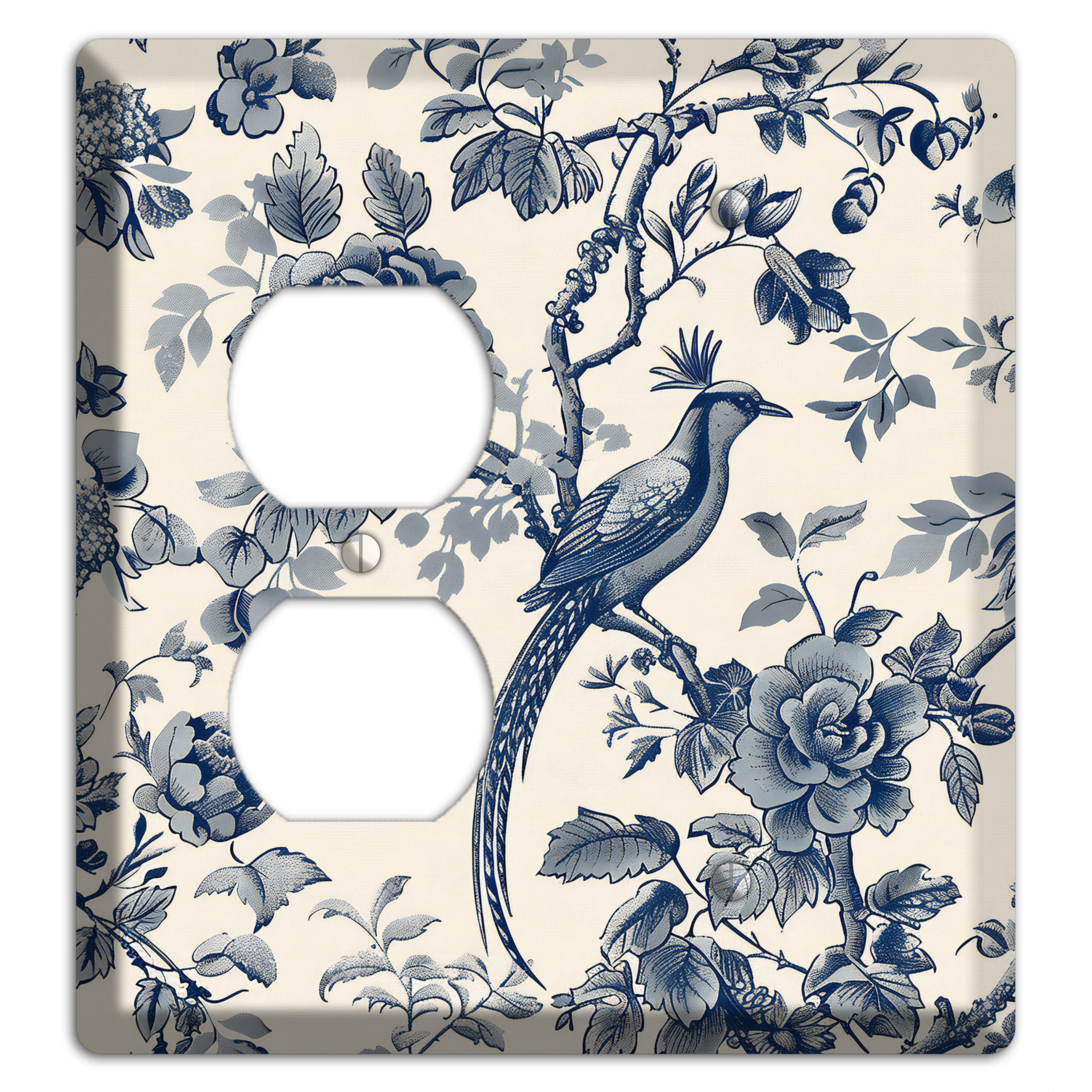 Pheasant & Peony Duplex / Blank Wallplate
