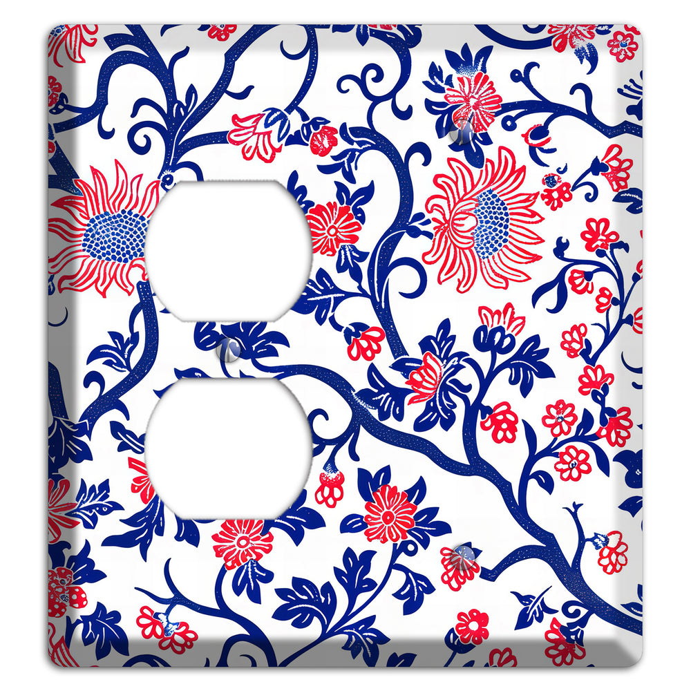 Crimson Vine Riot Duplex / Blank Wallplate