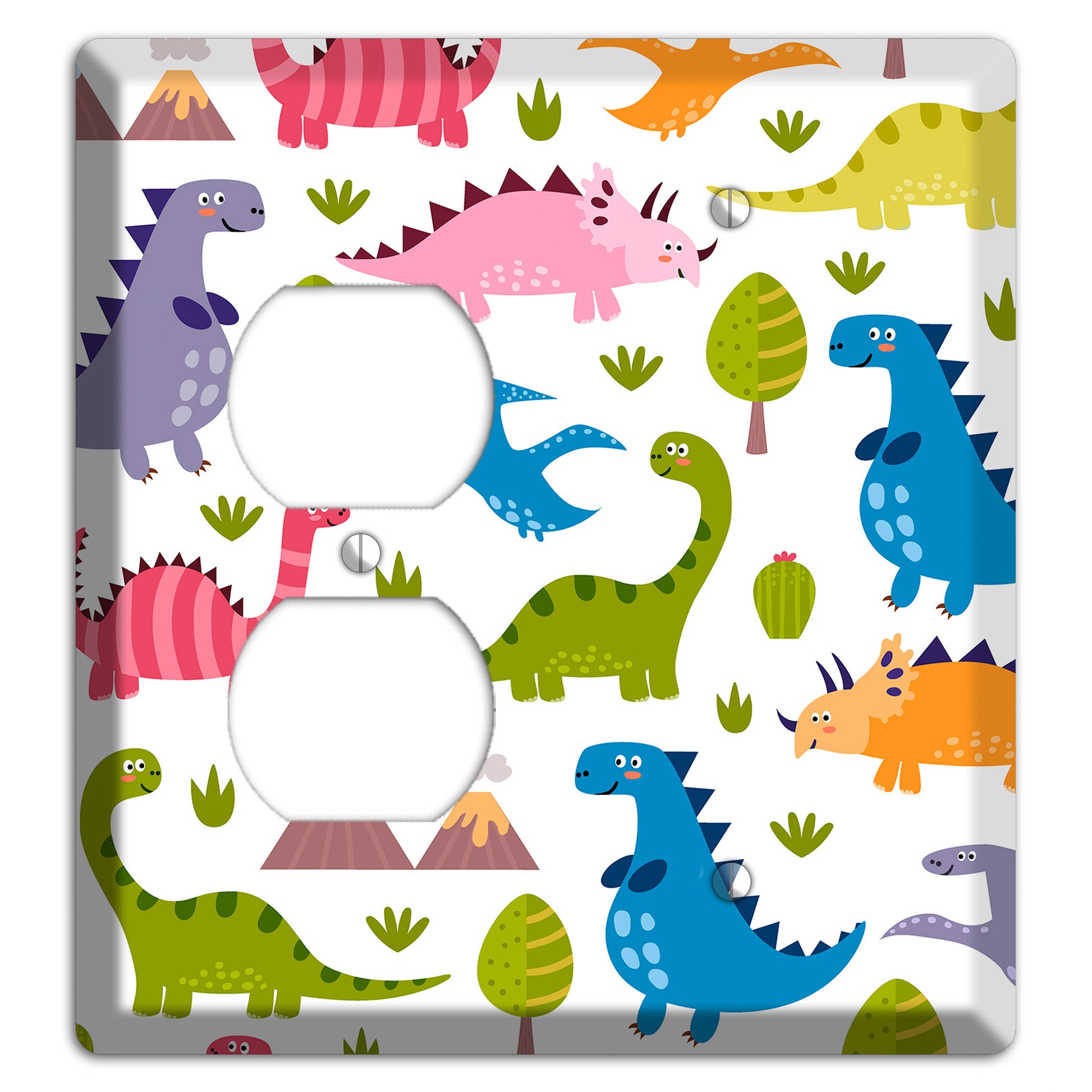 Dino Friends (Bright) Duplex / Blank Wallplate