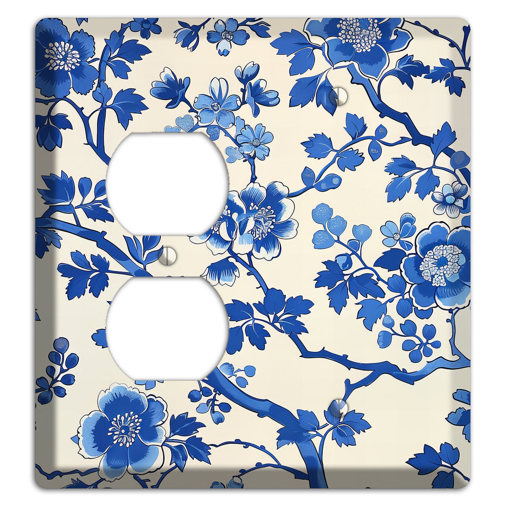 Porcelain Garden Bloom Duplex / Blank Wallplate