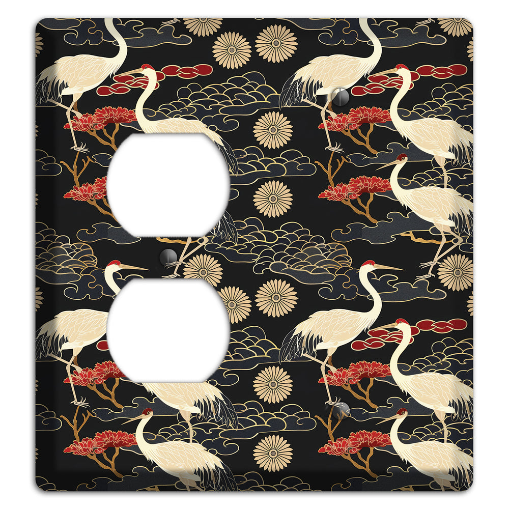 Obsidian Crane Procession Duplex / Blank Wallplate
