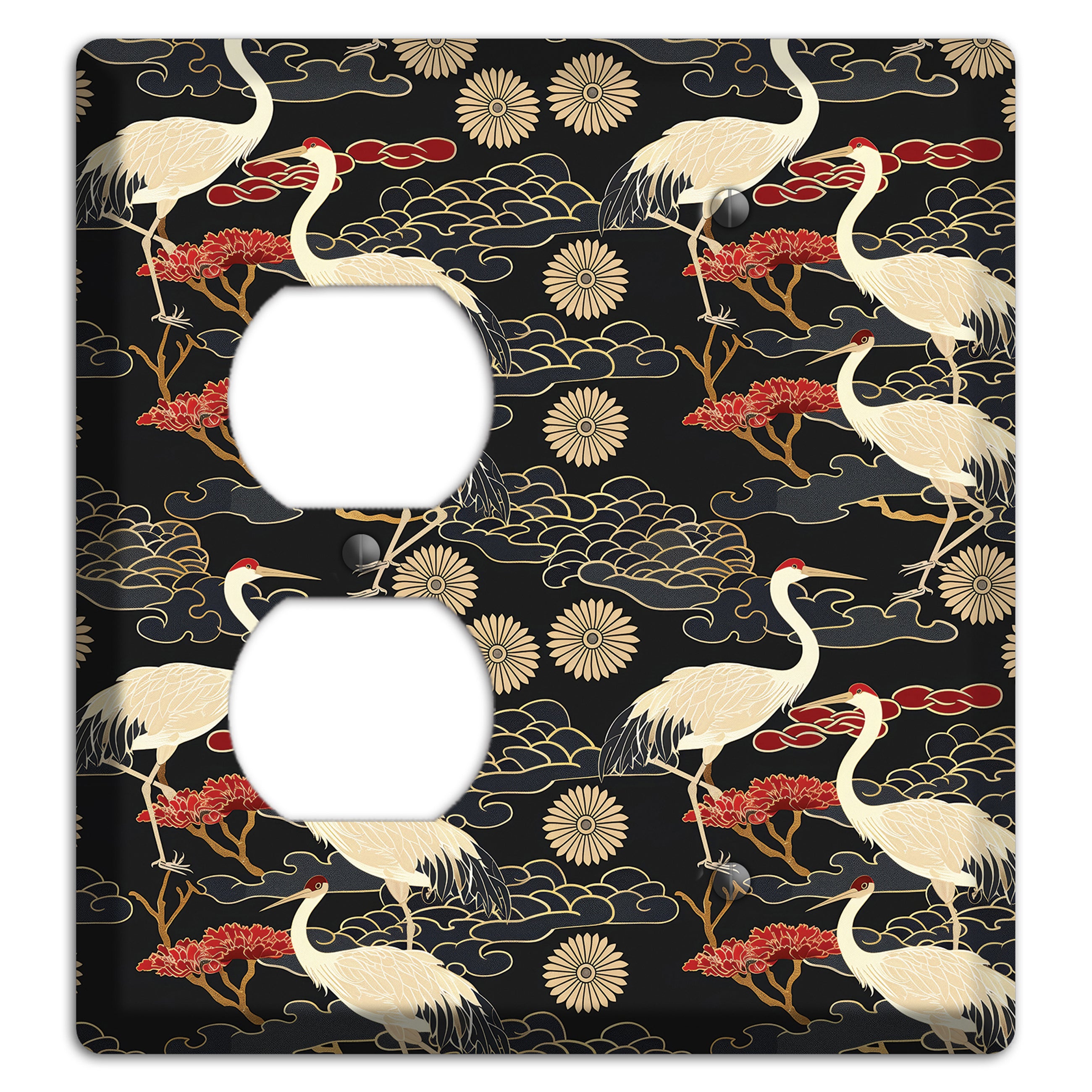 Obsidian Crane Procession Duplex / Blank Wallplate
