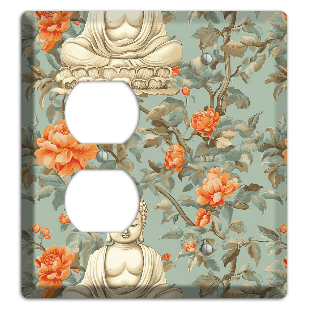 Lotus & Peony Duplex / Blank Wallplate