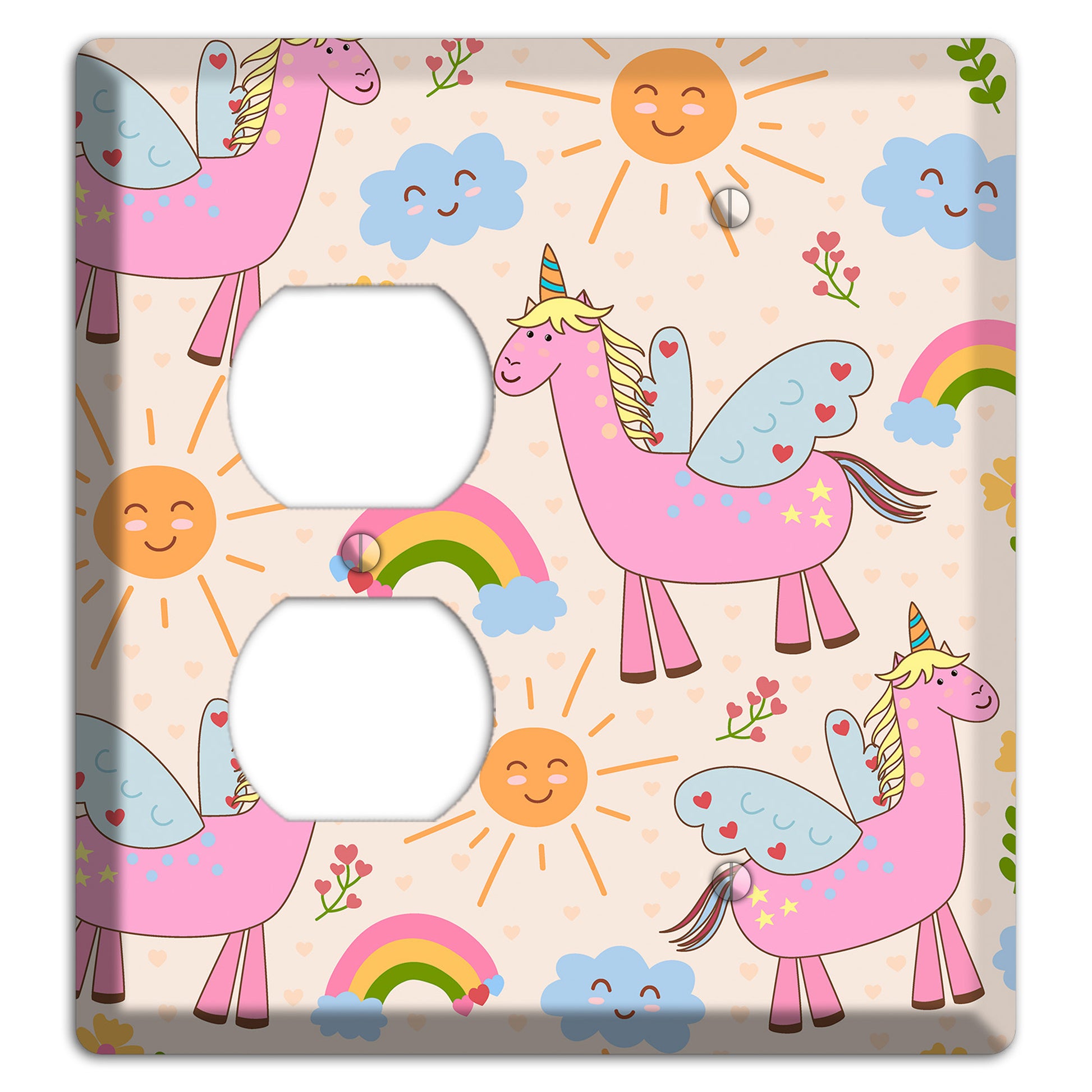 Magic Meadow (Peach) Duplex / Blank Wallplate