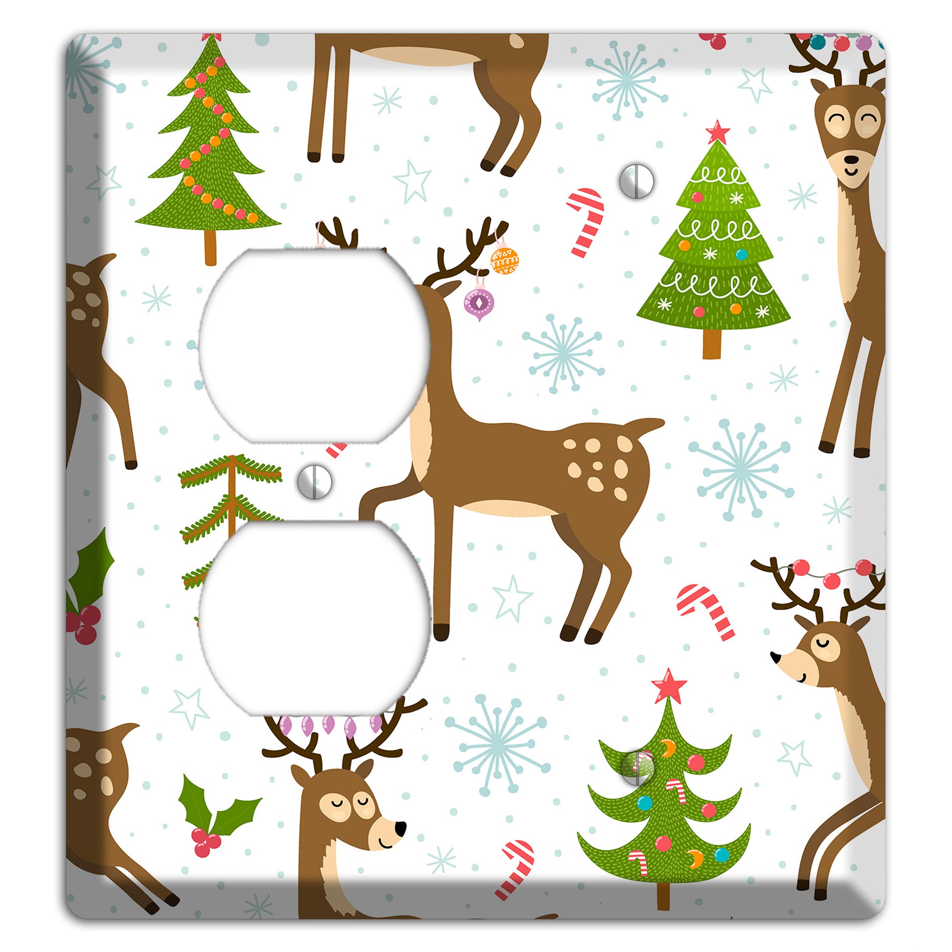Reindeer Parade (White) Duplex / Blank Wallplate