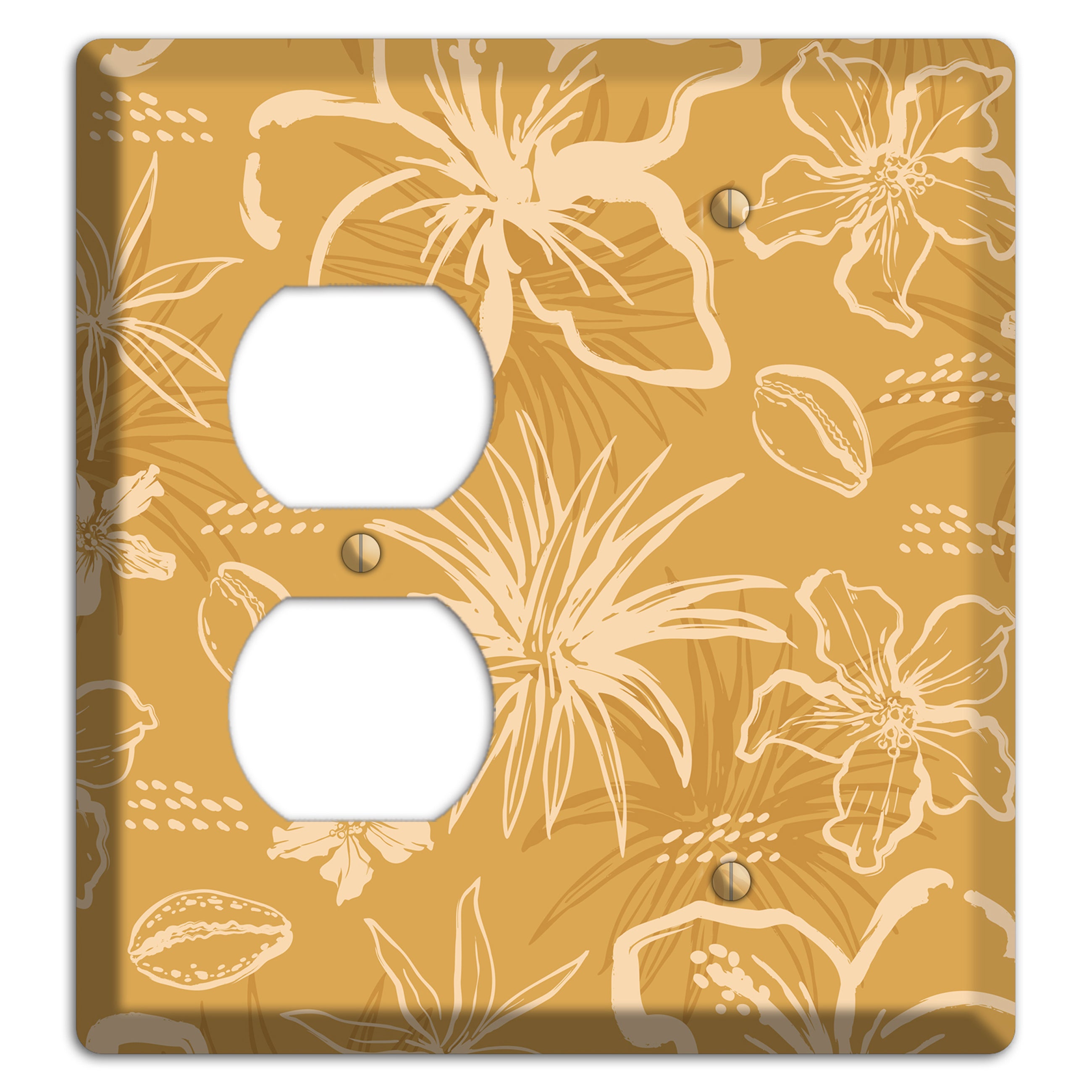 Golden Hibiscus Drift Duplex / Blank Wallplate