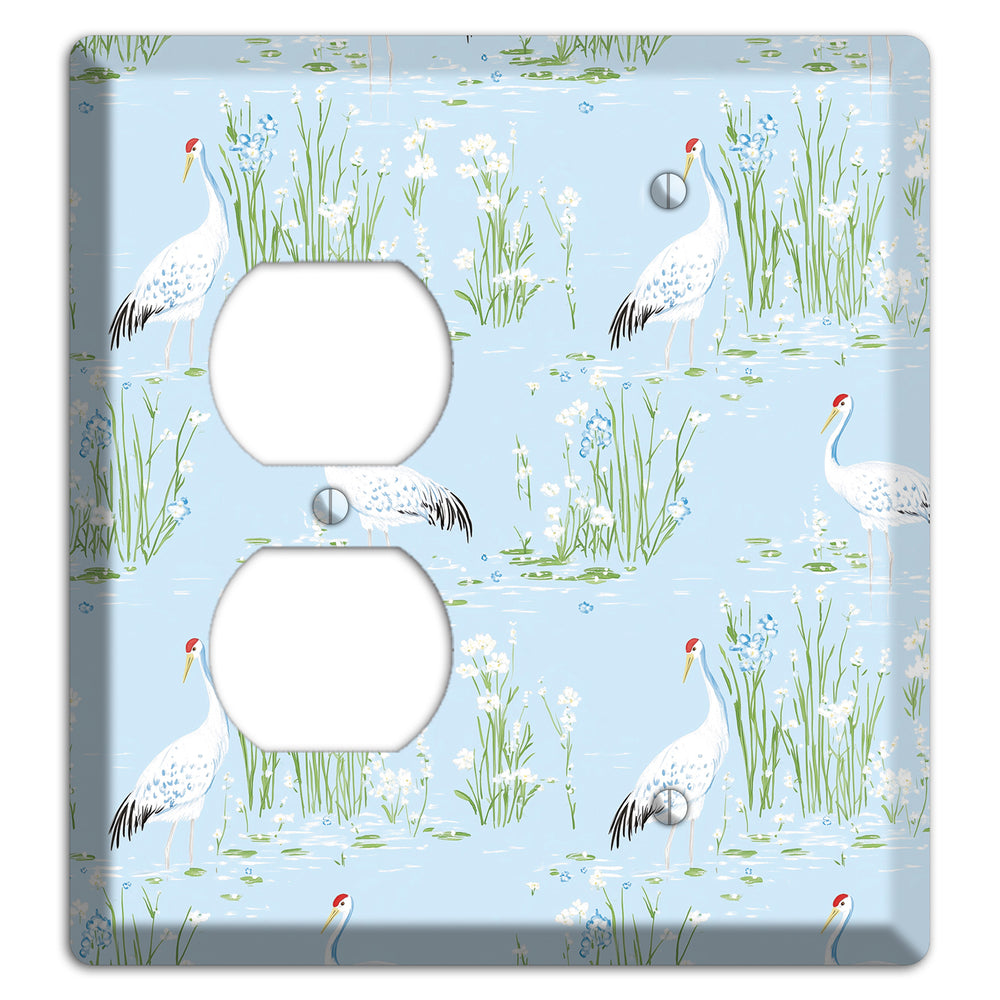 Azure Crane Sanctuary Duplex / Blank Wallplate