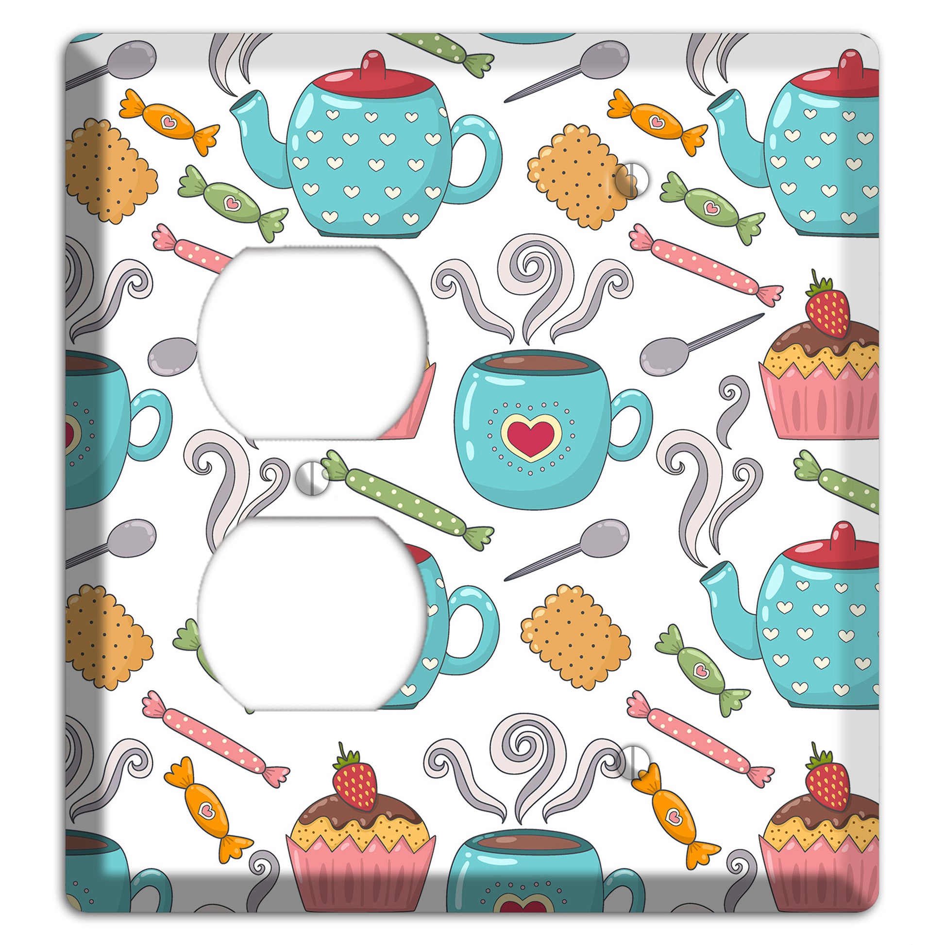 Sweet Tea Party (White) Duplex / Blank Wallplate