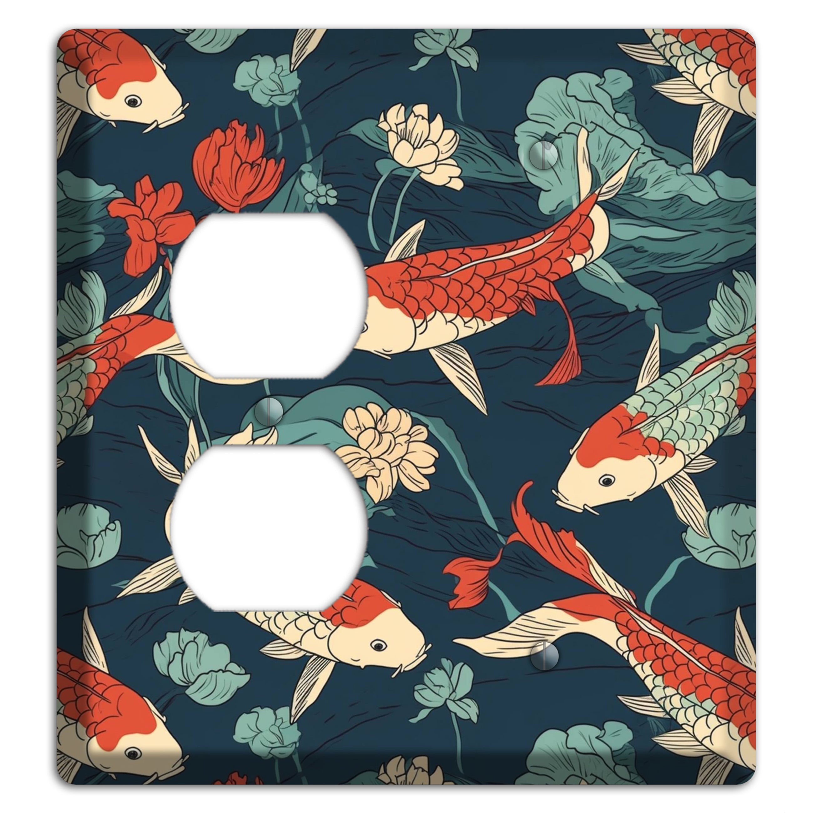 Koi & Lotus Drift Duplex / Blank Wallplate