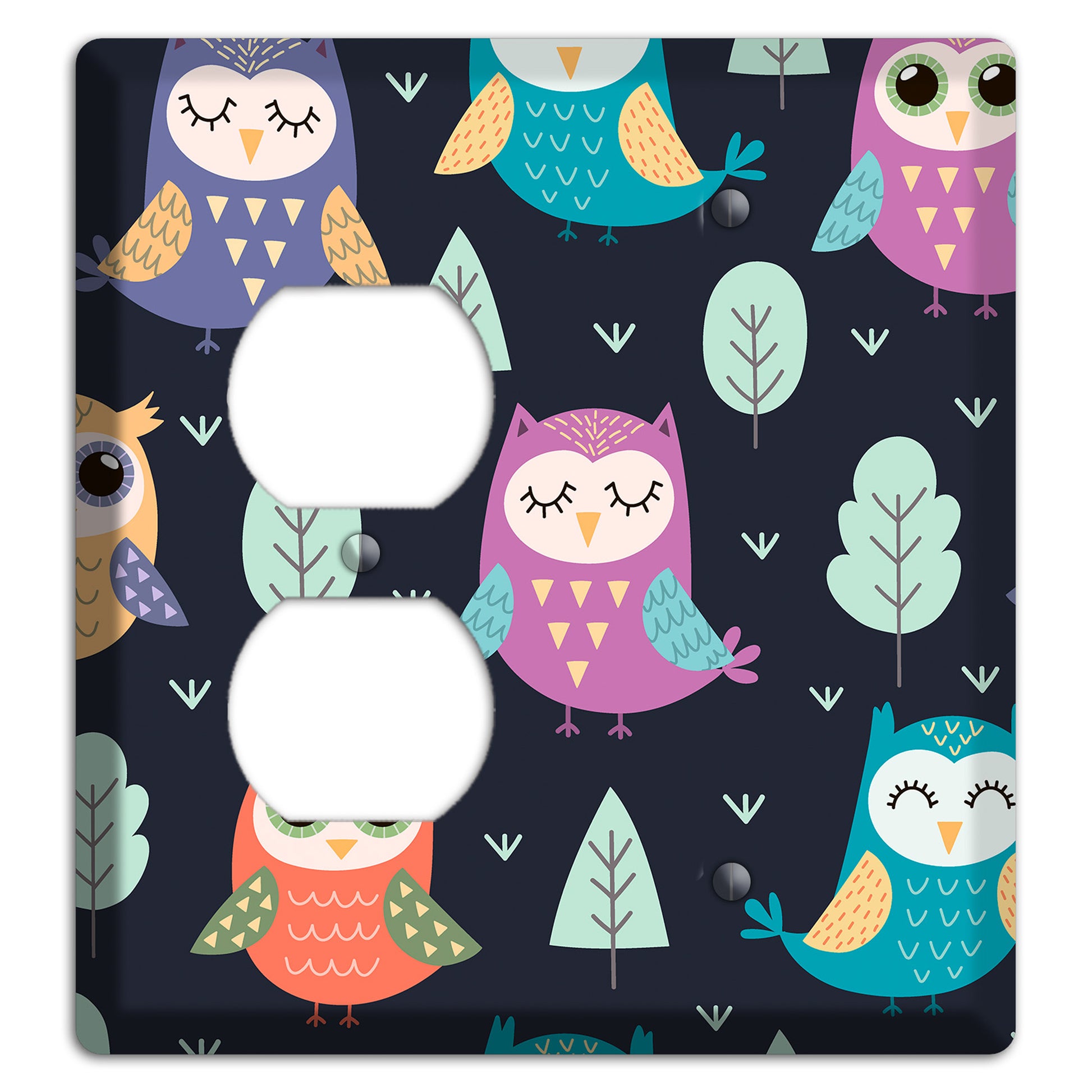 Dreamy Owls (Navy) Duplex / Blank Wallplate