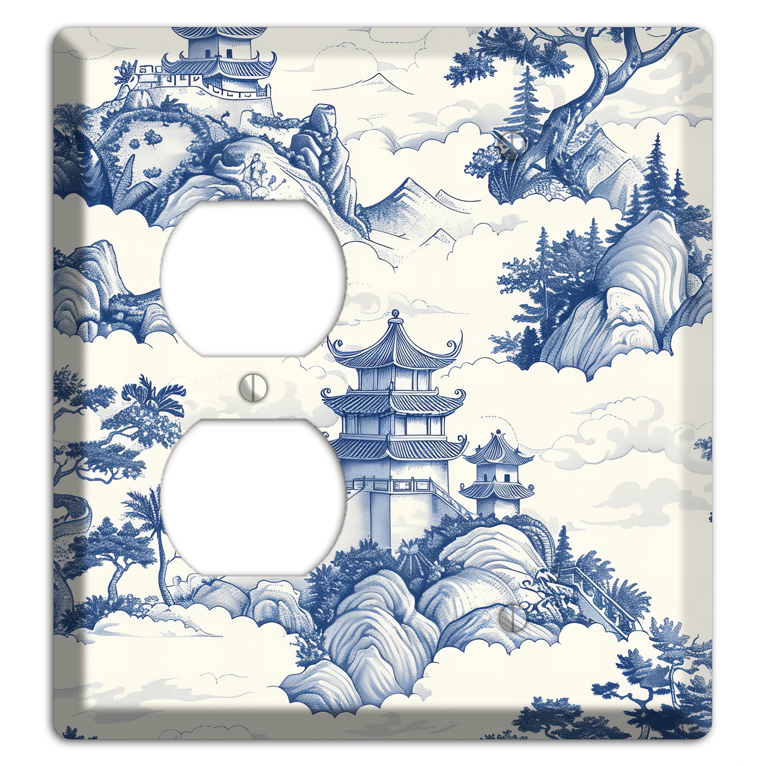 Celestial Pagoda Mist Duplex / Blank Wallplate