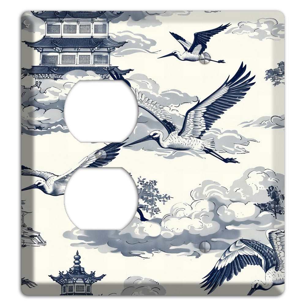 Crane Sky Toile Duplex / Blank Wallplate