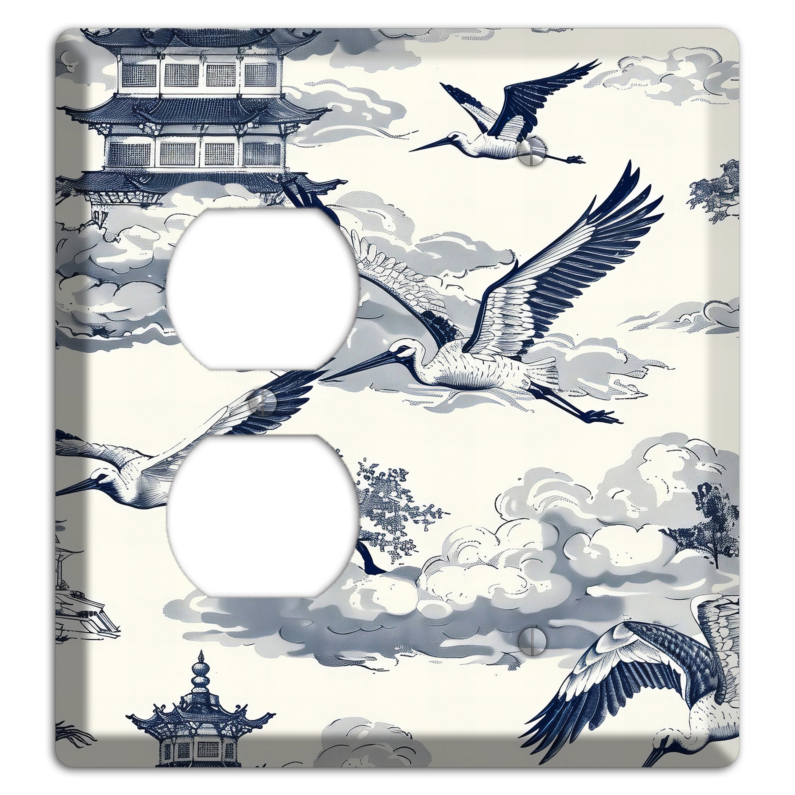 Crane Sky Toile Duplex / Blank Wallplate