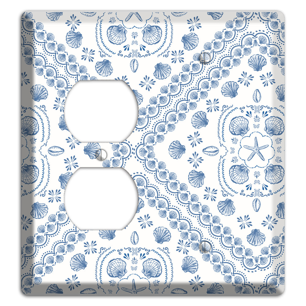 Azure Shell Damask Duplex / Blank Wallplate