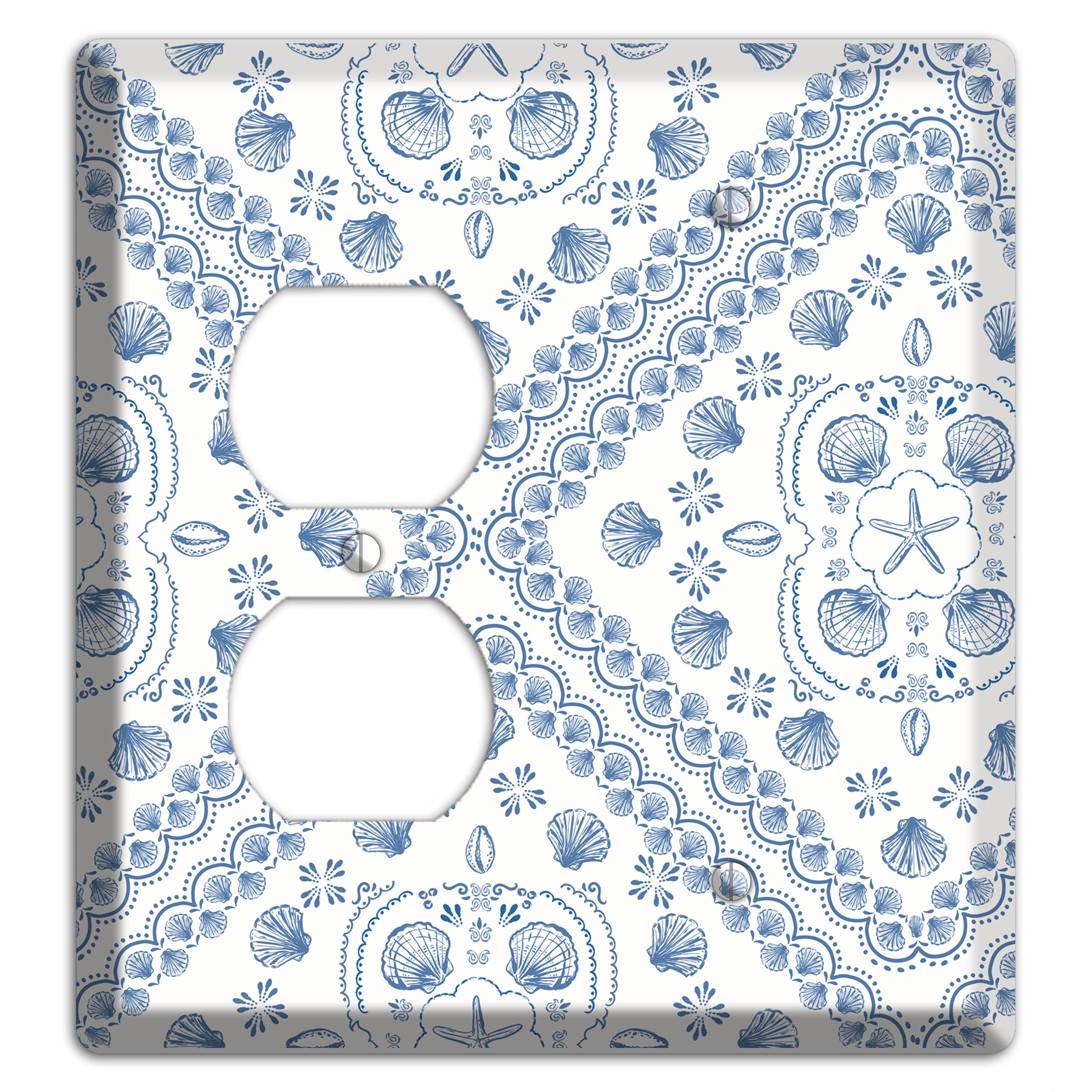 Azure Shell Damask Duplex / Blank Wallplate