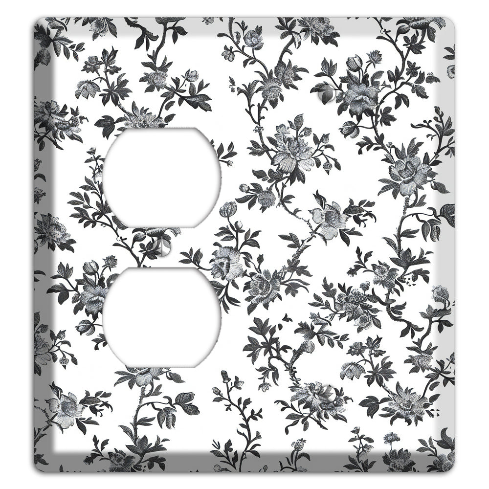 Ink & Ivory Trellis Duplex / Blank Wallplate