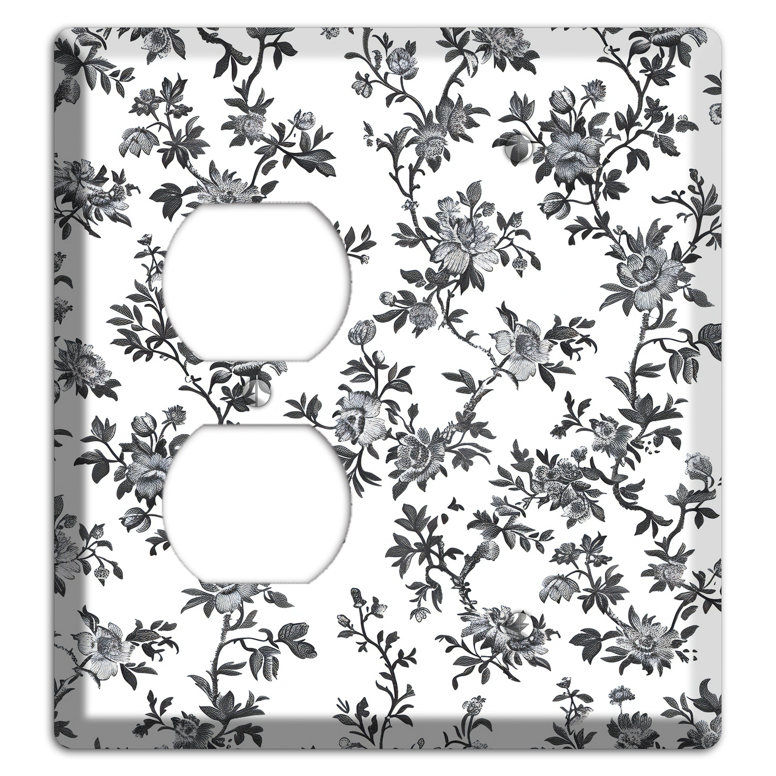 Ink & Ivory Trellis Duplex / Blank Wallplate
