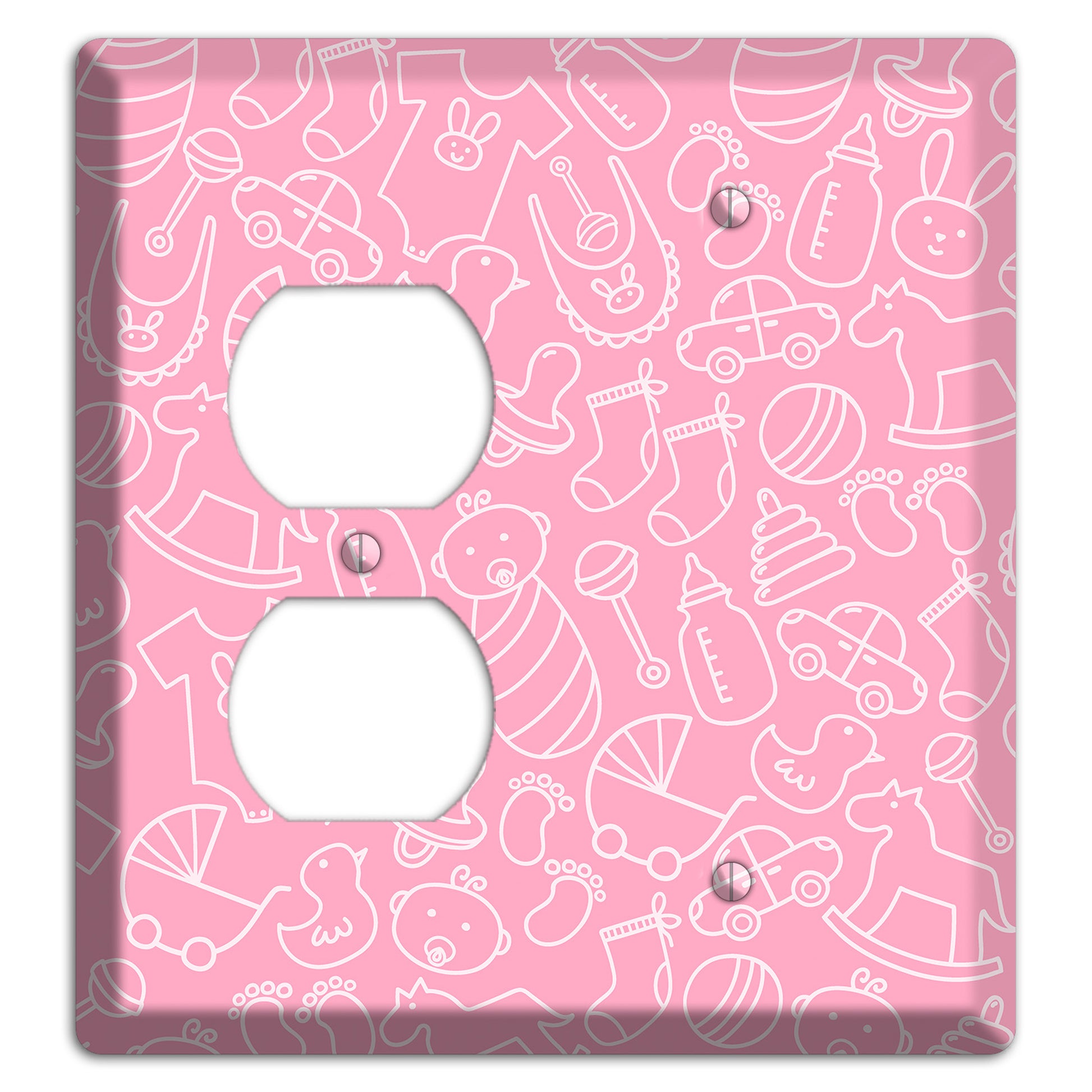Line Art Baby Pink Duplex / Blank Wallplate
