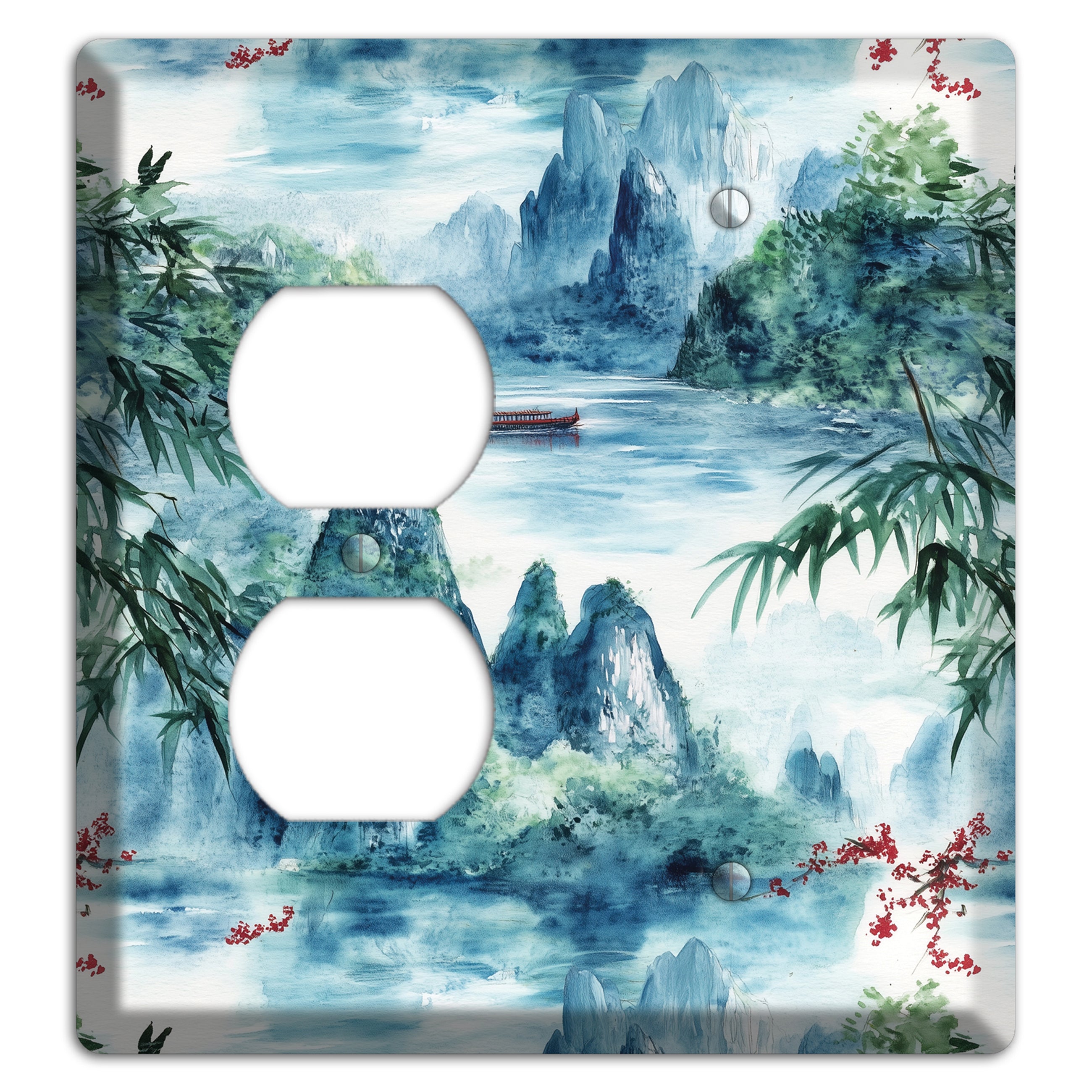 River Mist Ascending Duplex / Blank Wallplate