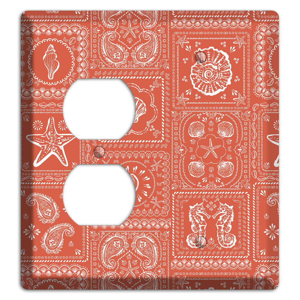 Terracotta Shell Patchwork Duplex / Blank Wallplate