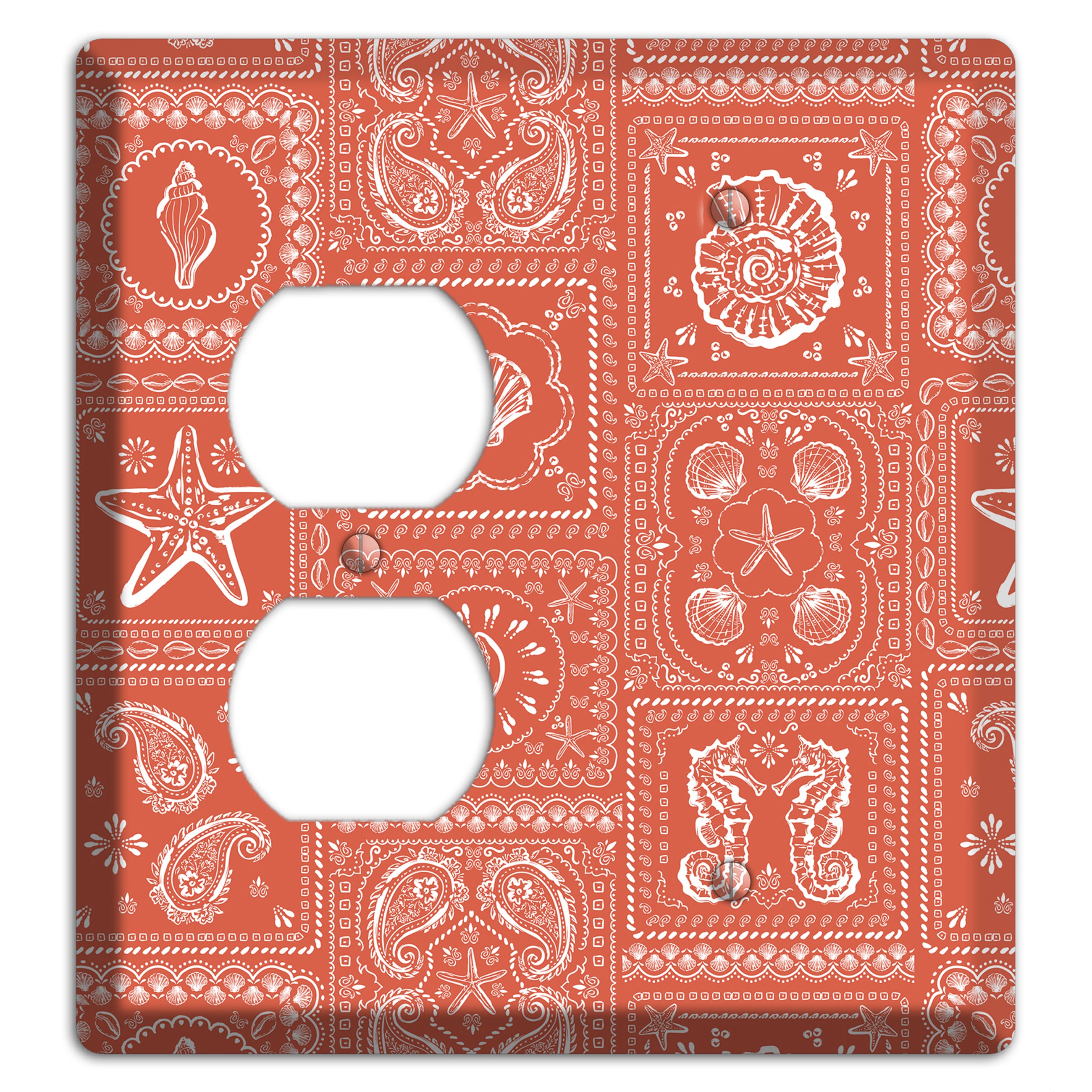 Terracotta Shell Patchwork Duplex / Blank Wallplate