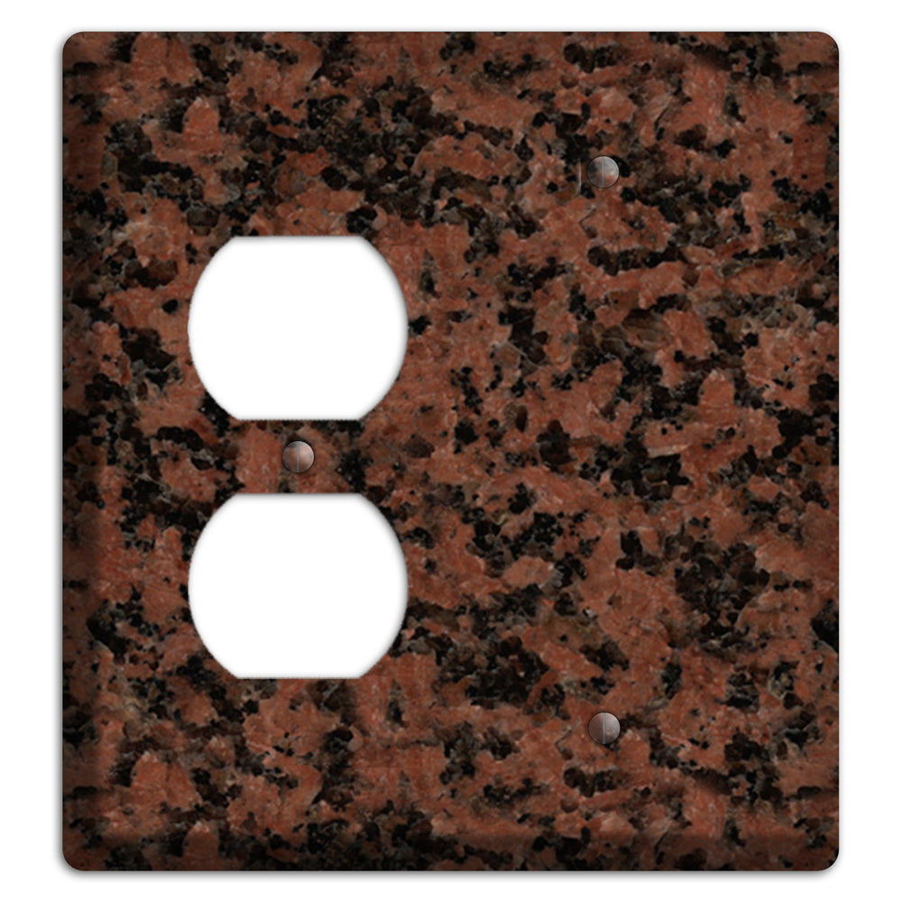 New Imperial Red Granite Duplex / Blank Wallplate