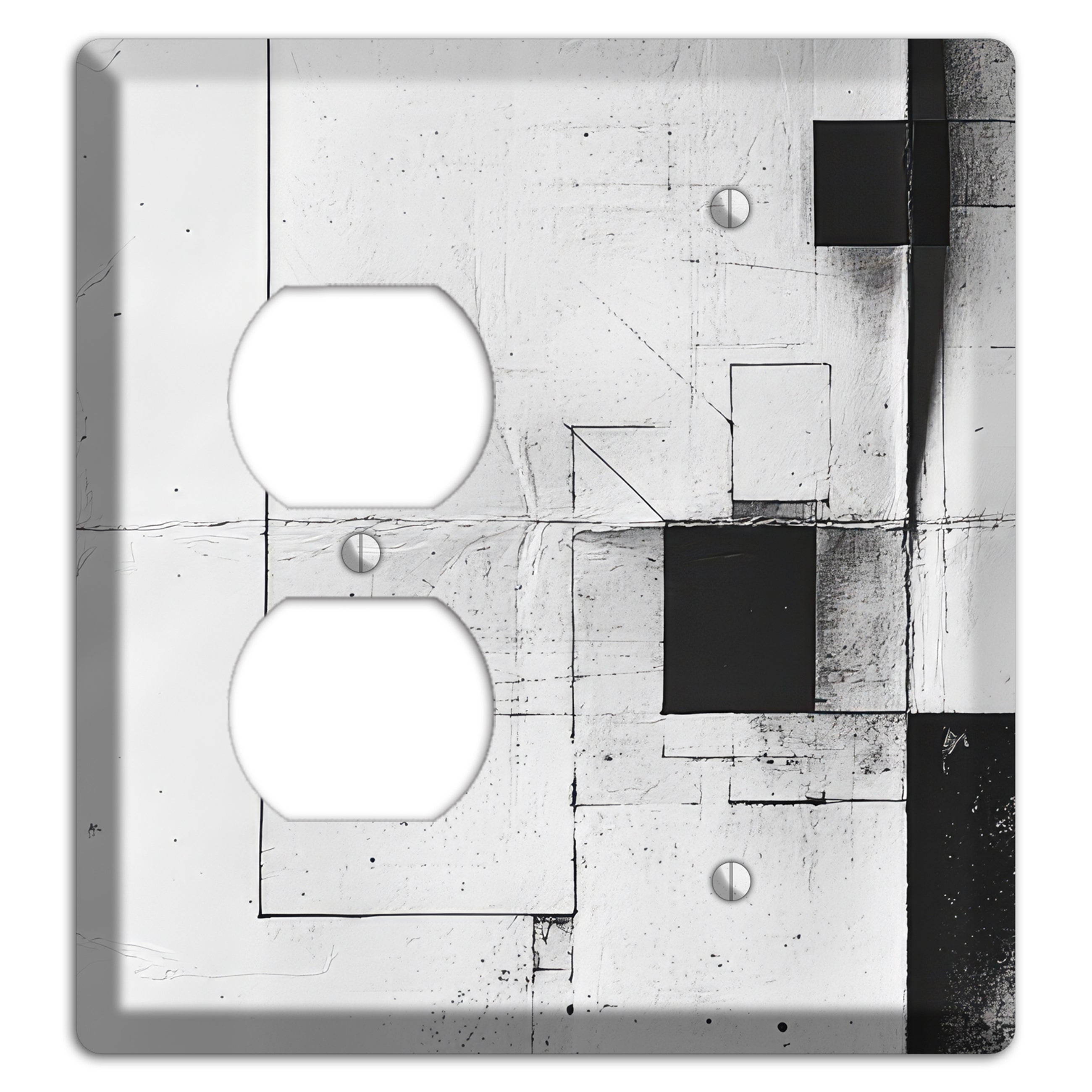 Fractured Blueprint Drift Duplex / Blank Wallplate