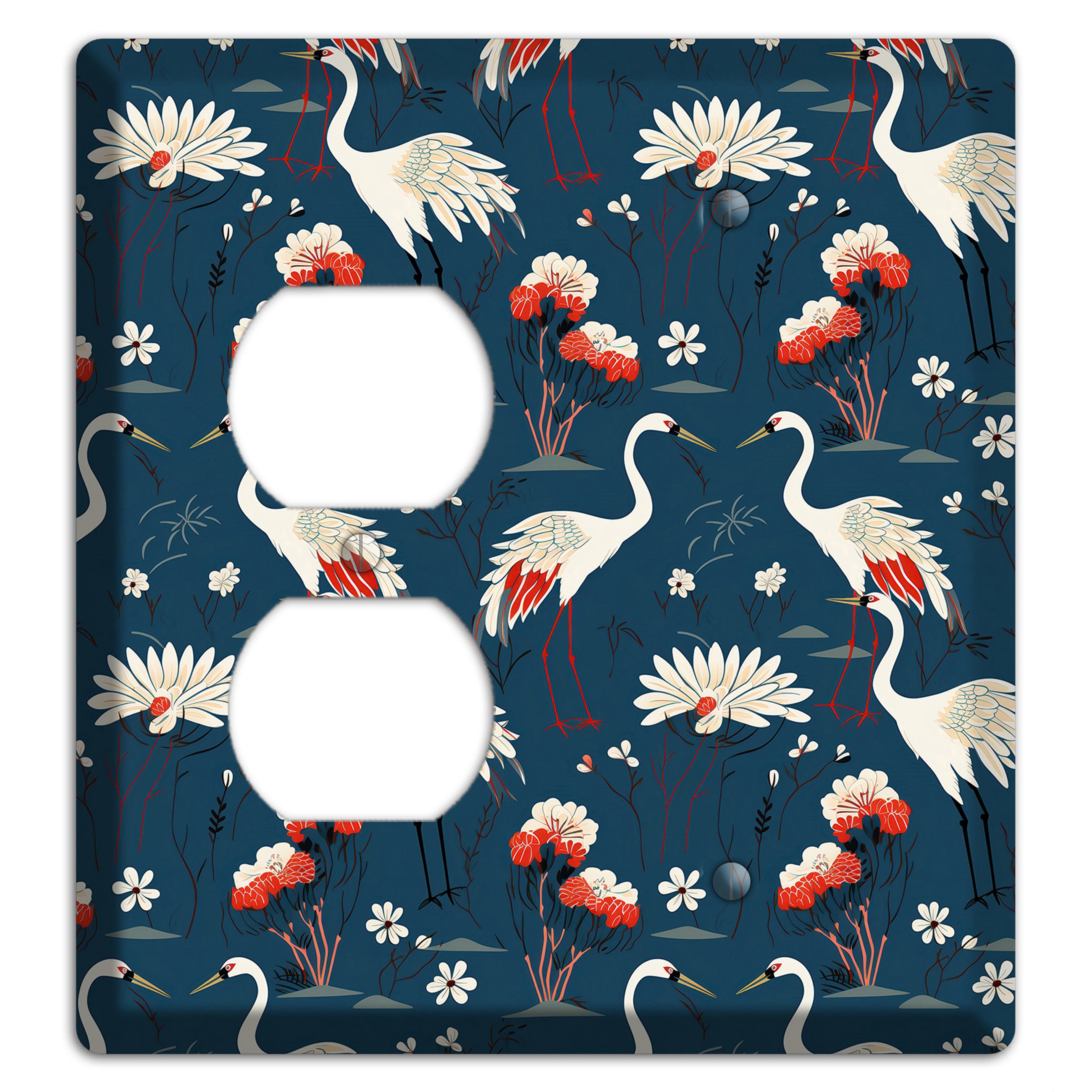 Sapphire Crane Meadow Duplex / Blank Wallplate