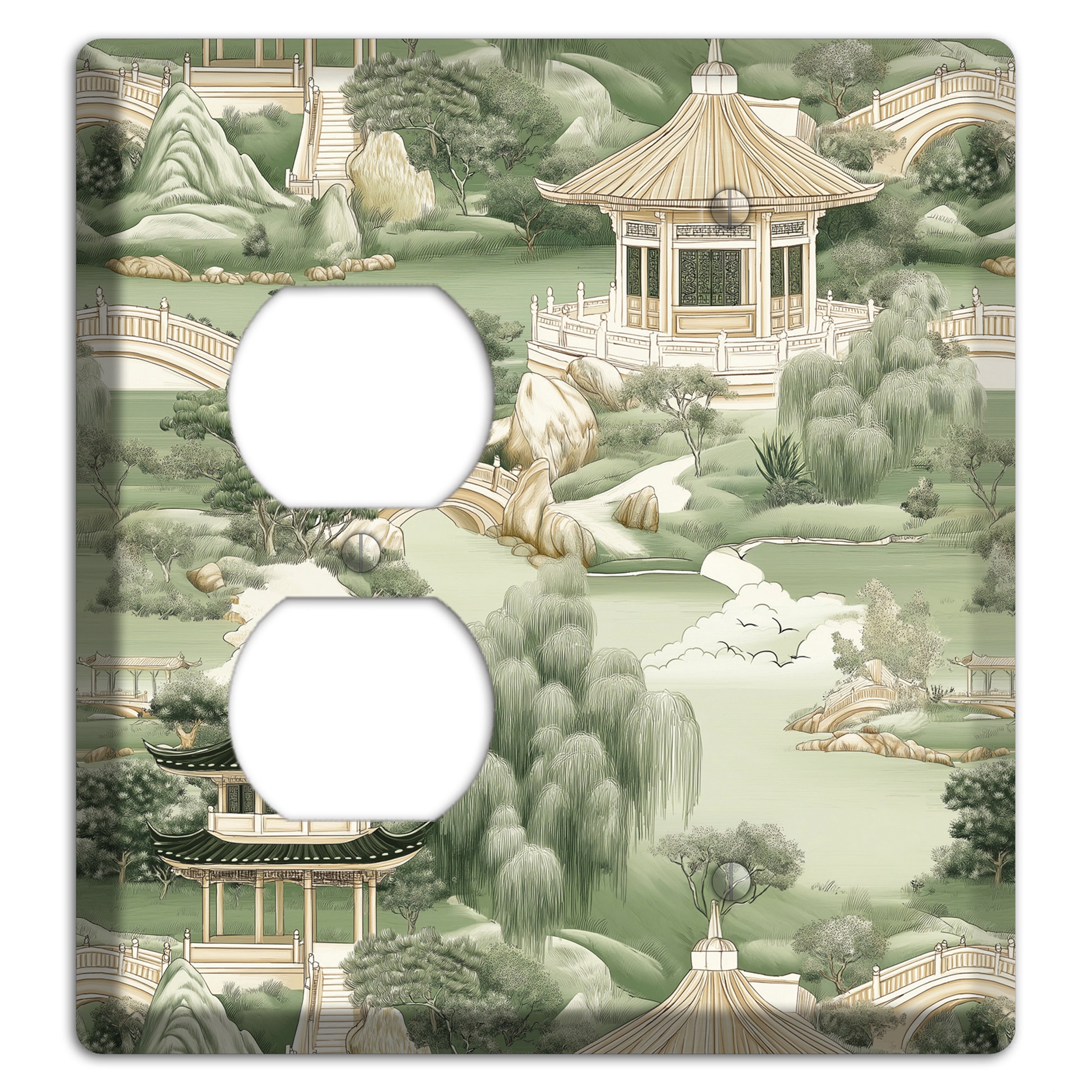 Jade Garden Toile Duplex / Blank Wallplate