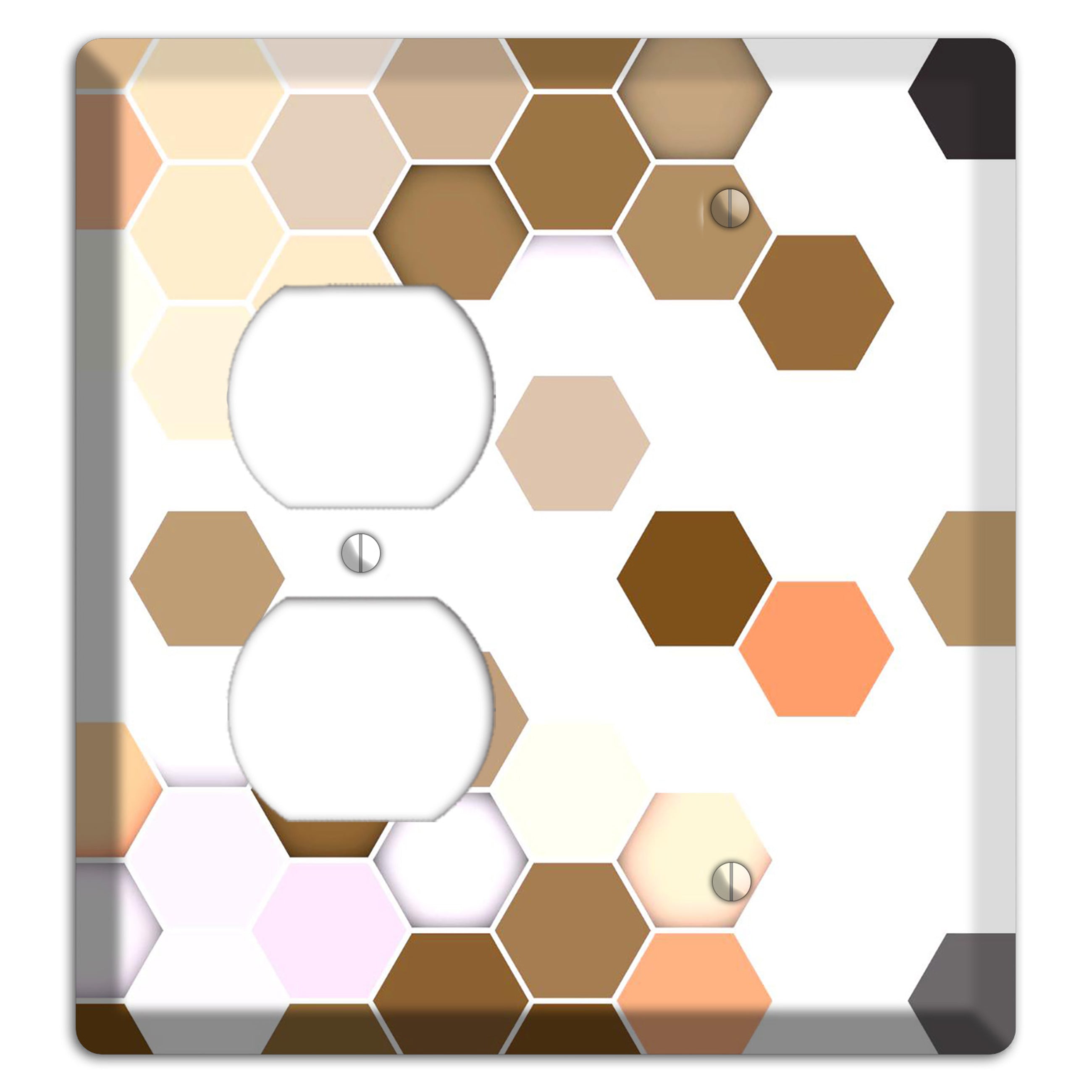 Hex Grid – Sunset Terracotta Duplex / Blank Wallplate