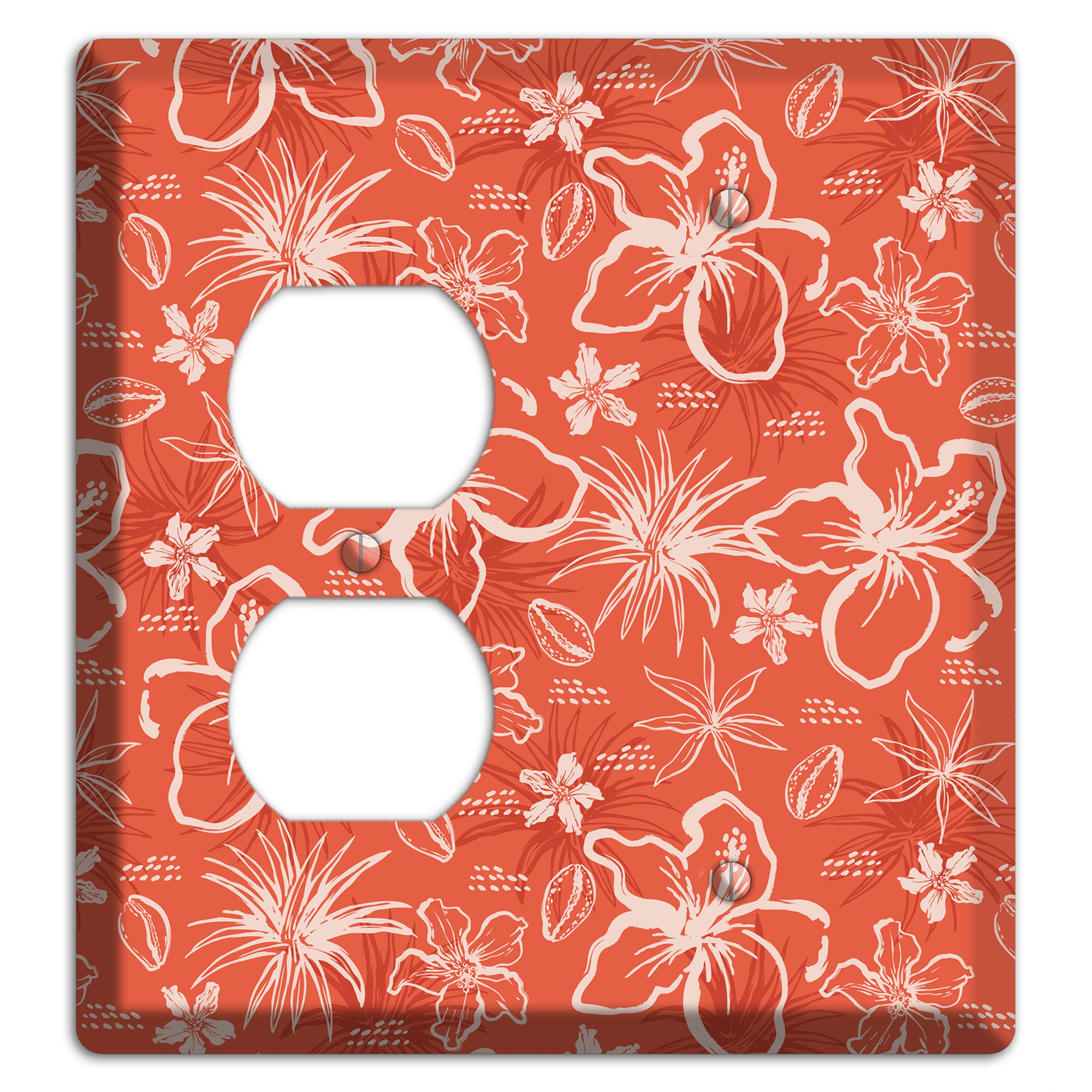 Coral Hibiscus Reverie Duplex / Blank Wallplate