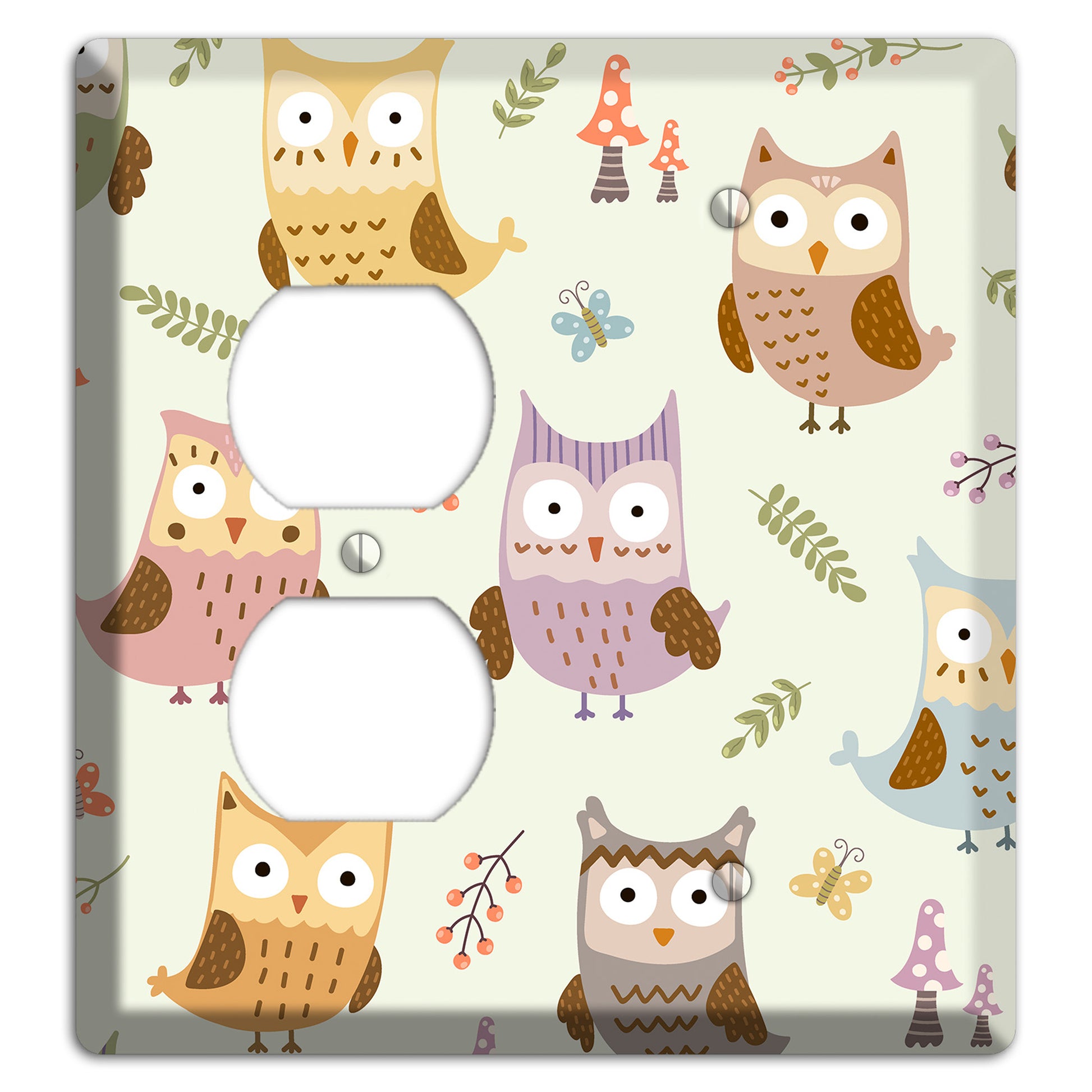 Sleepy Owls (Cream) Duplex / Blank Wallplate
