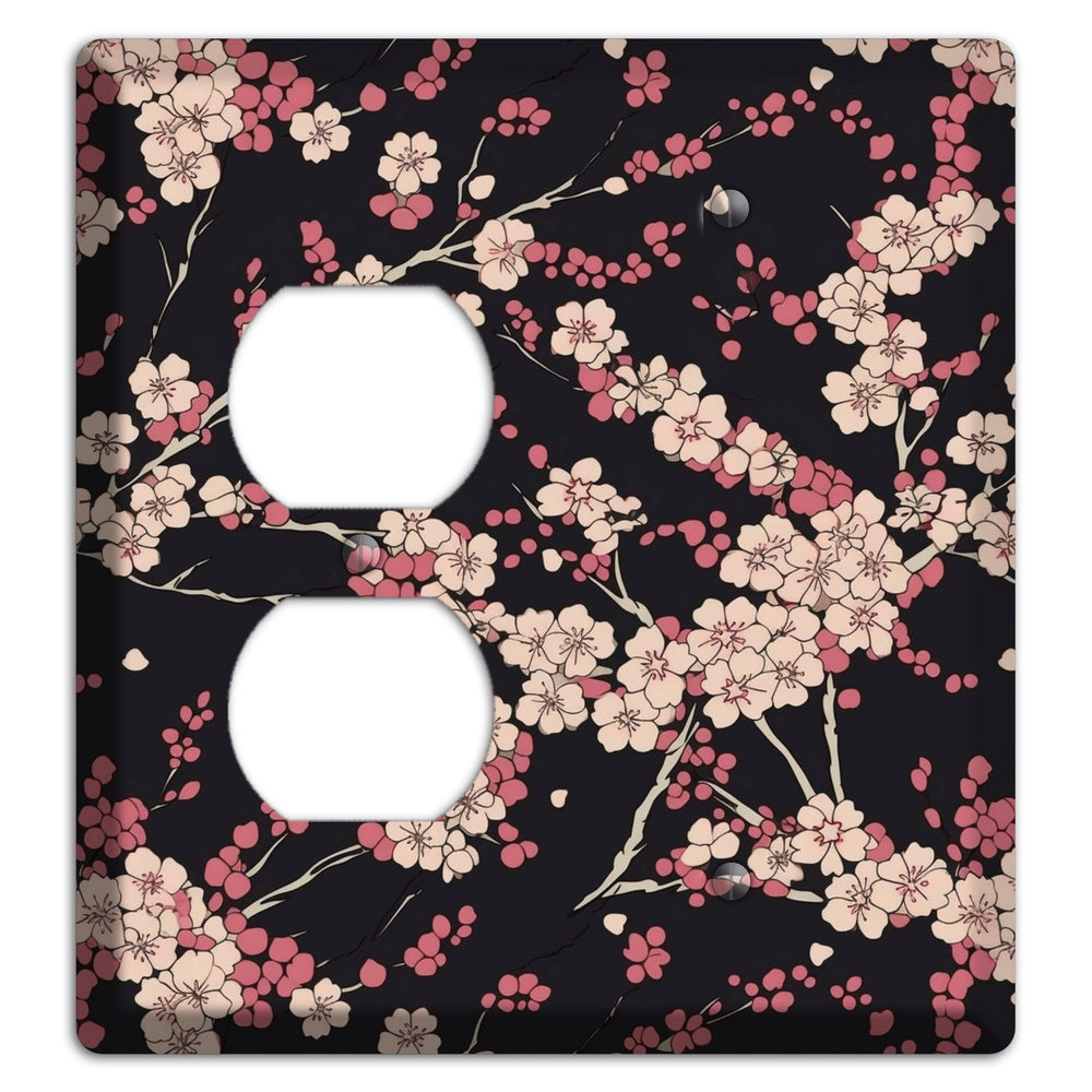 Night Blossom Drift Duplex / Blank Wallplate