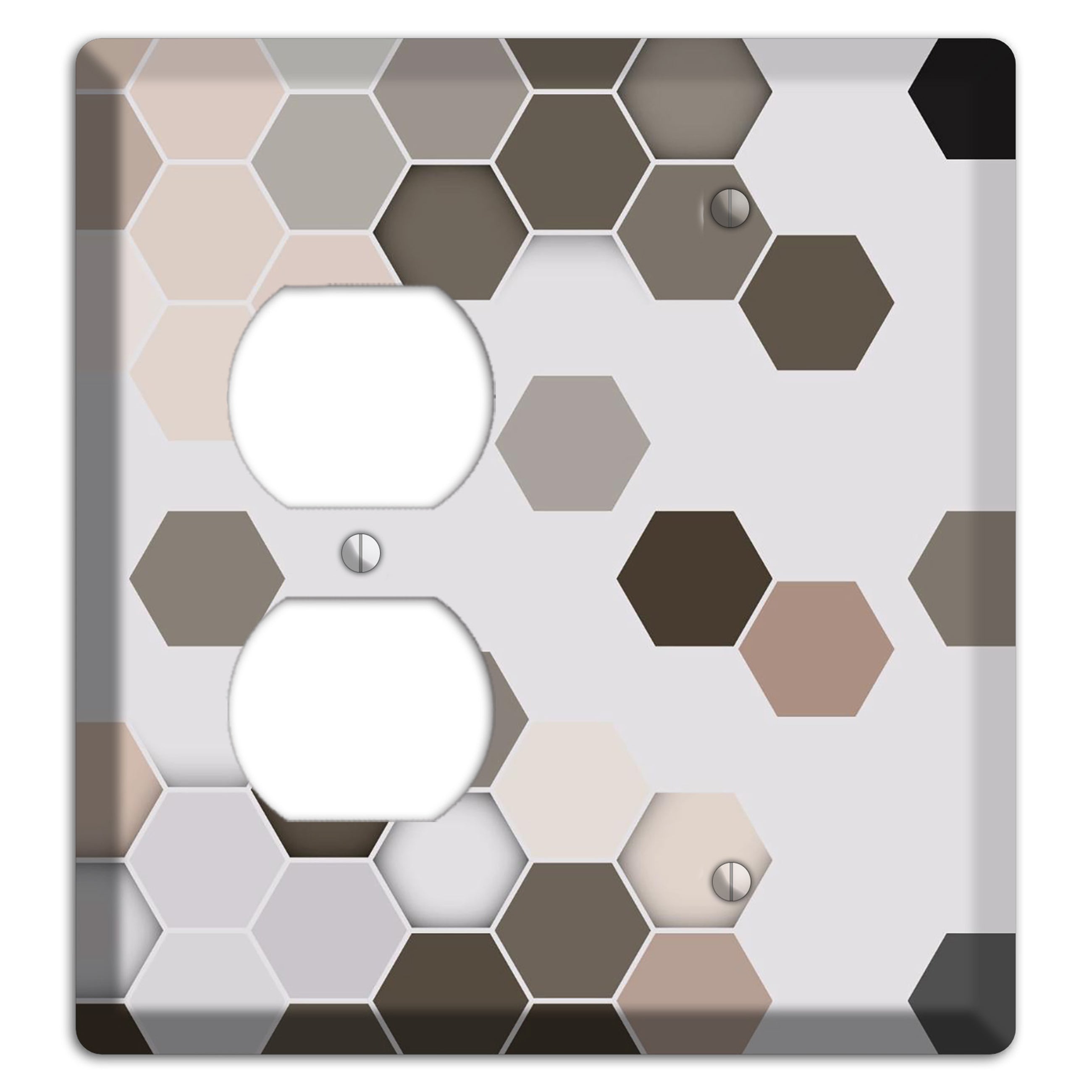 Hex Grid – Cool Slate Duplex / Blank Wallplate