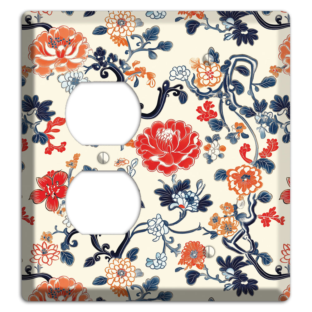 Crimson Garden Scroll Duplex / Blank Wallplate