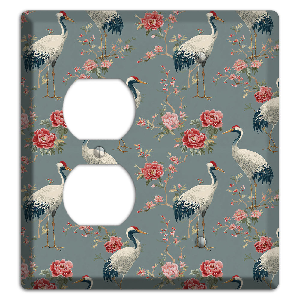 Slate Peony Vigil Duplex / Blank Wallplate
