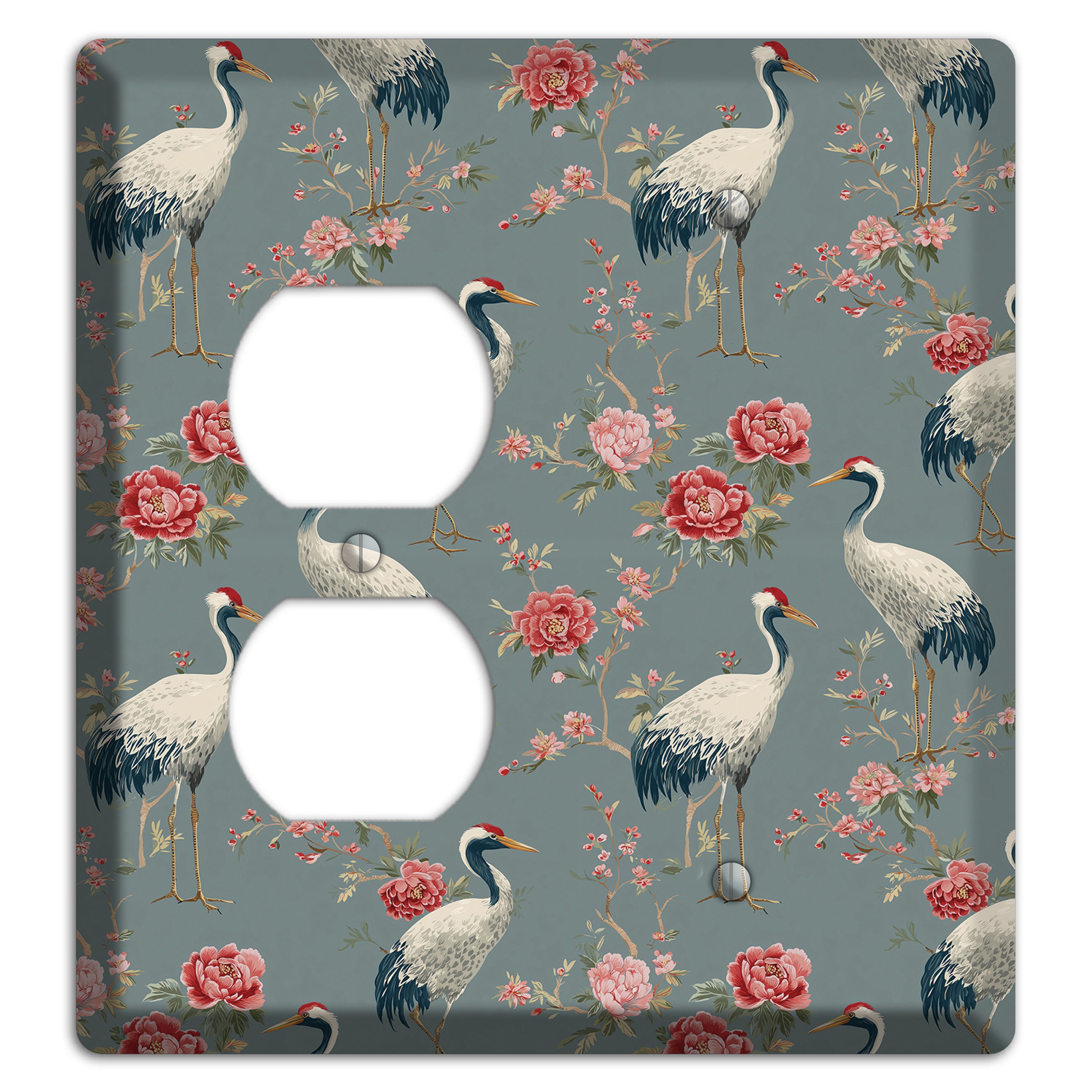 Slate Peony Vigil Duplex / Blank Wallplate