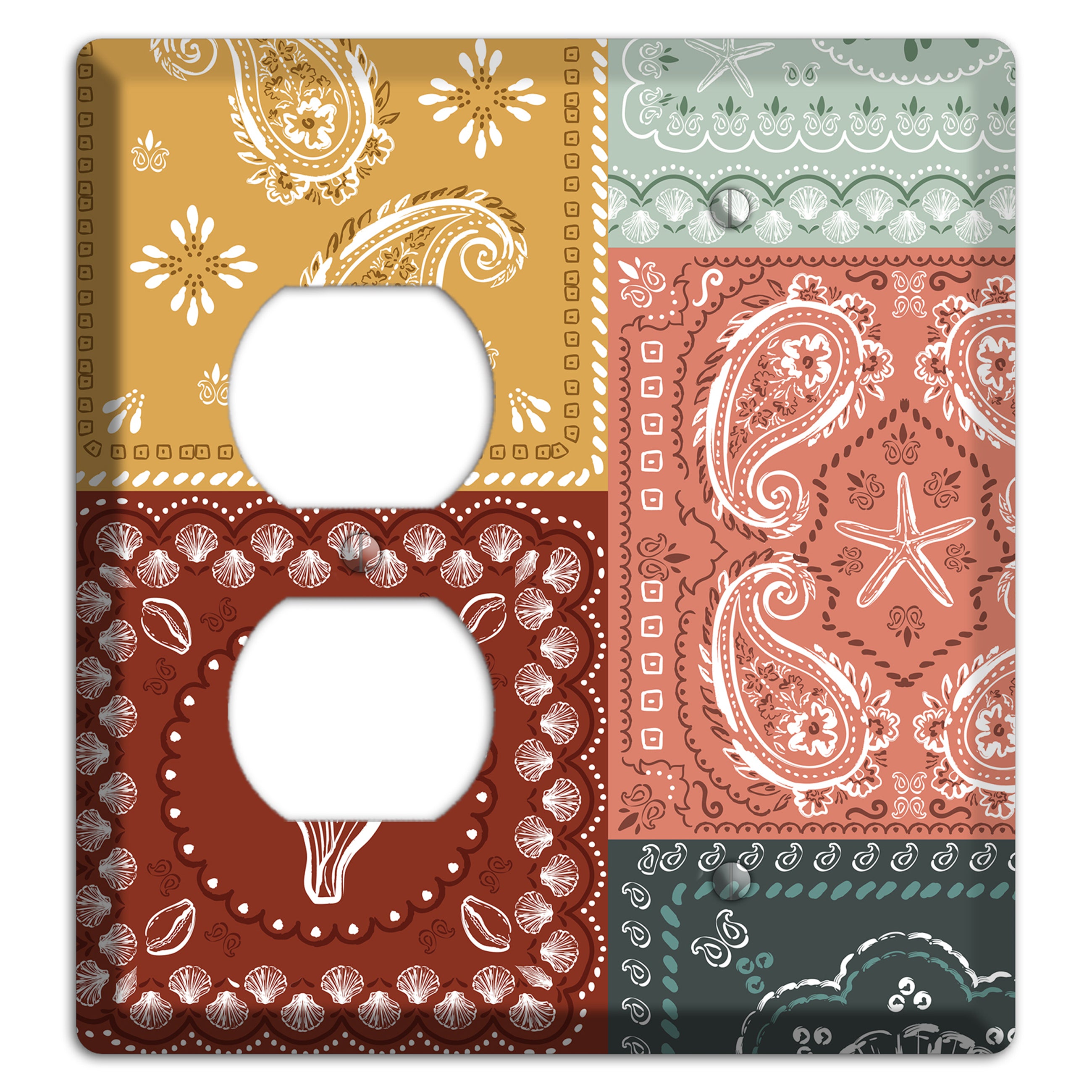 Patchwork Shore Reverie Duplex / Blank Wallplate