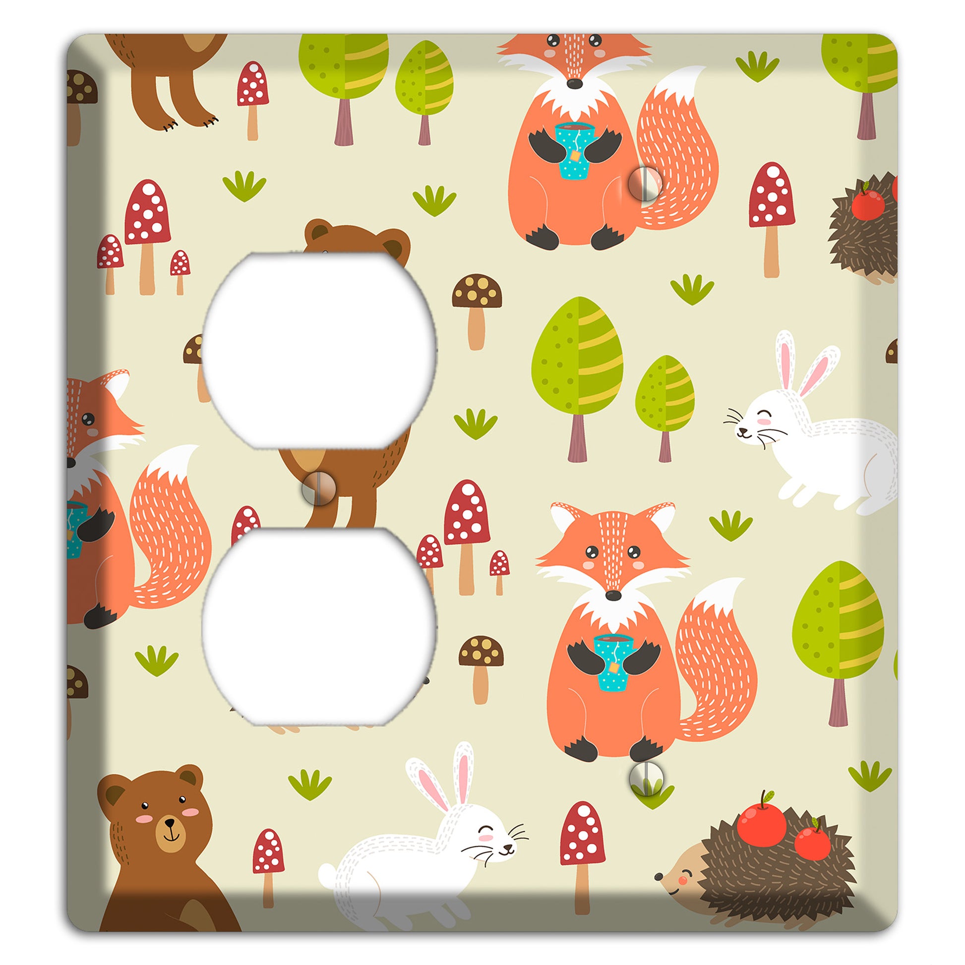 Forest Critters (Beige) Duplex / Blank Wallplate
