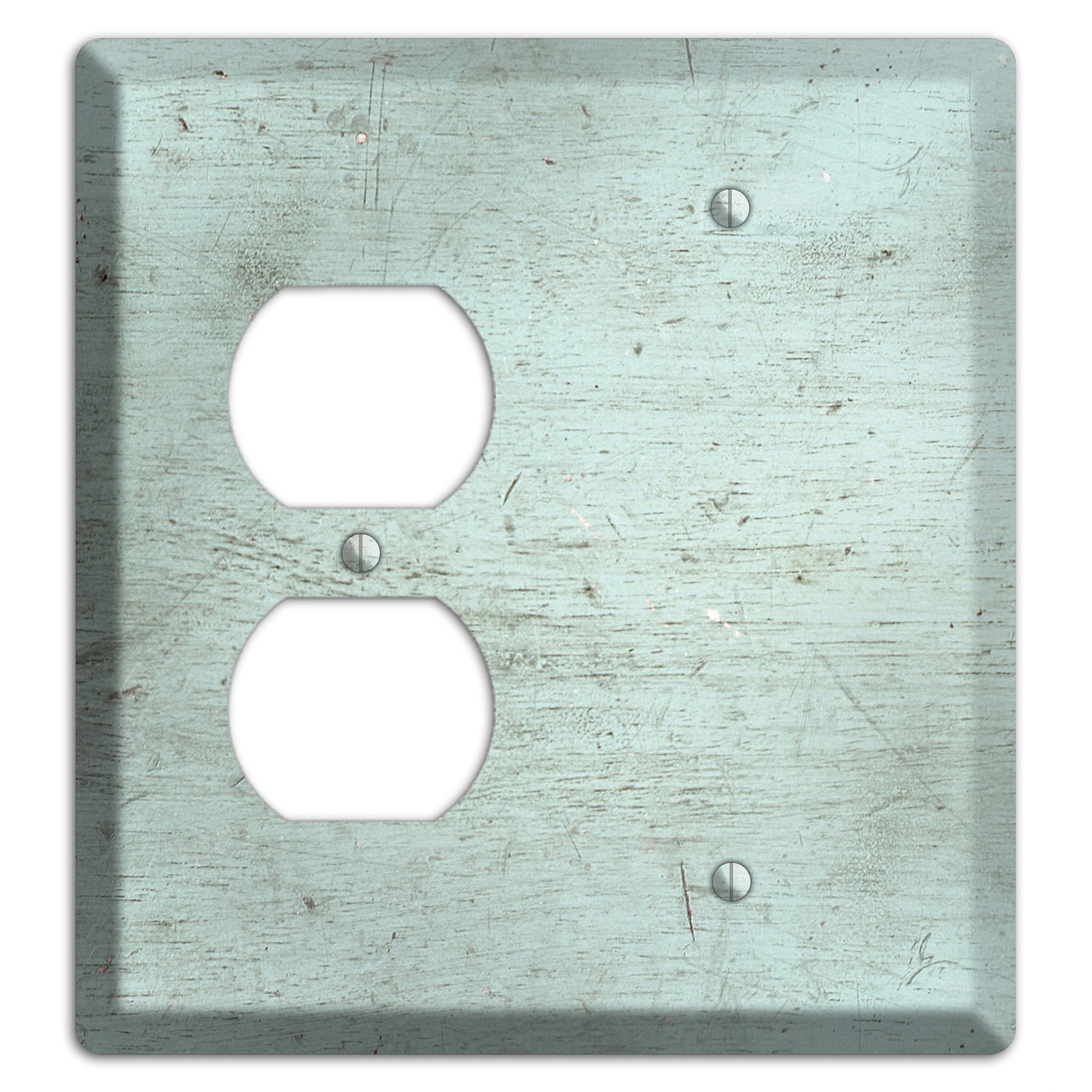 Weathered Teal Deck Duplex / Blank Wallplate