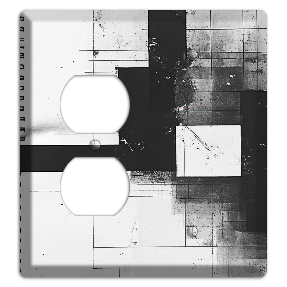 Fractured Blueprint Duplex / Blank Wallplate